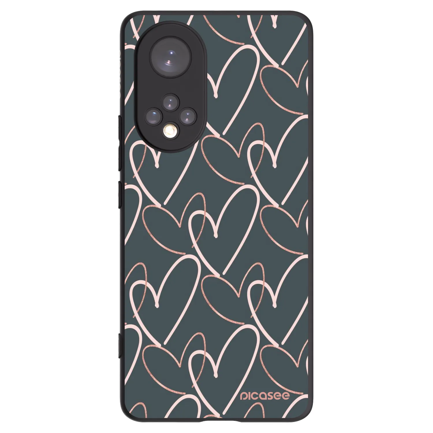 Picasee silikonowe czarne etui na Huawei Nova 9 - Lots of love