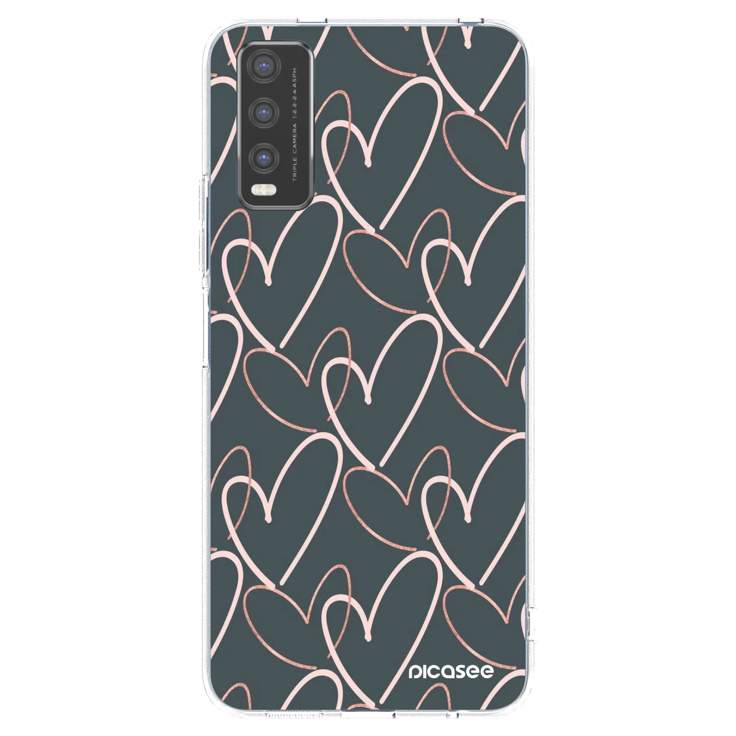 Picasee silikonowe przeźroczyste etui na Vivo Y20s - Lots of love
