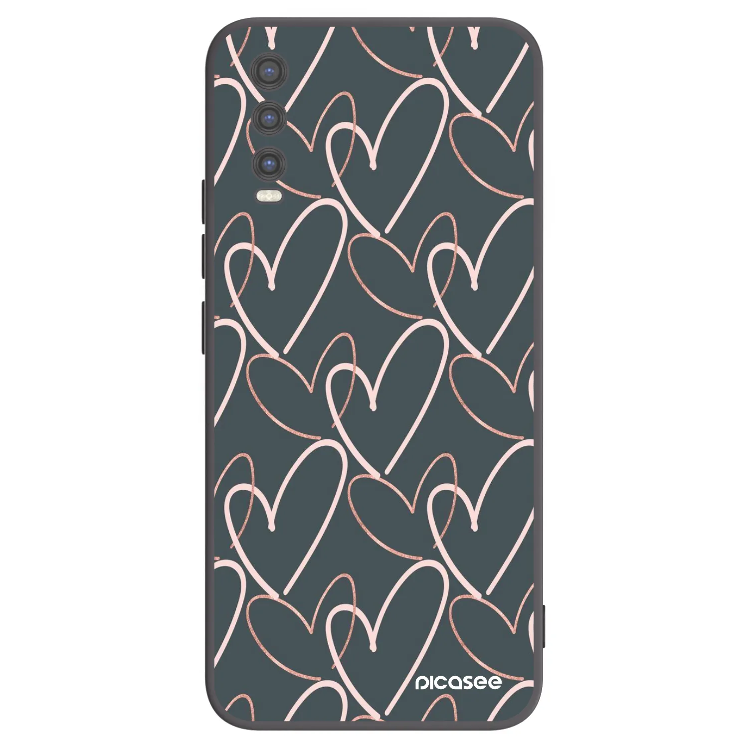 Picasee silikonowe czarne etui na Vivo Y20s - Lots of love
