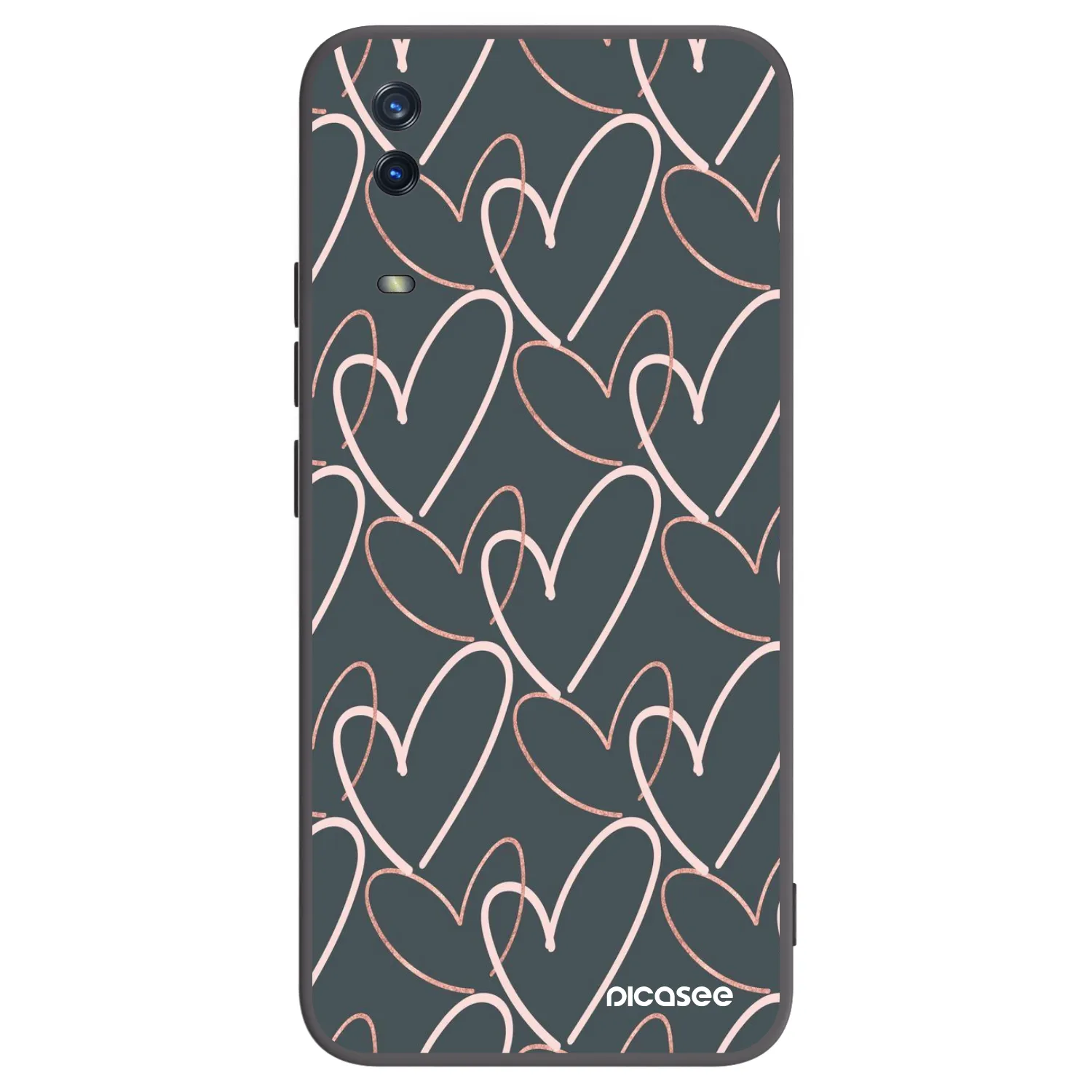 Picasee silikonowe czarne etui na Vivo Y11s - Lots of love