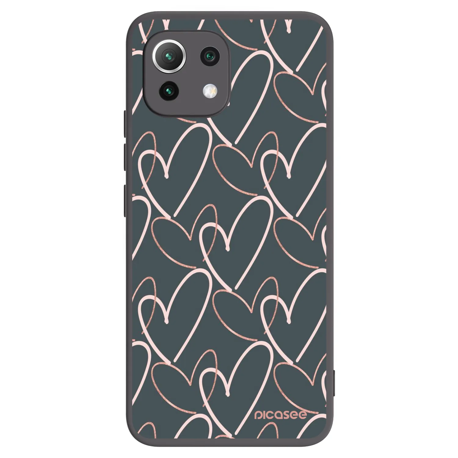 Picasee silikonowe czarne etui na Xiaomi 11 Lite 5G NE - Lots of love