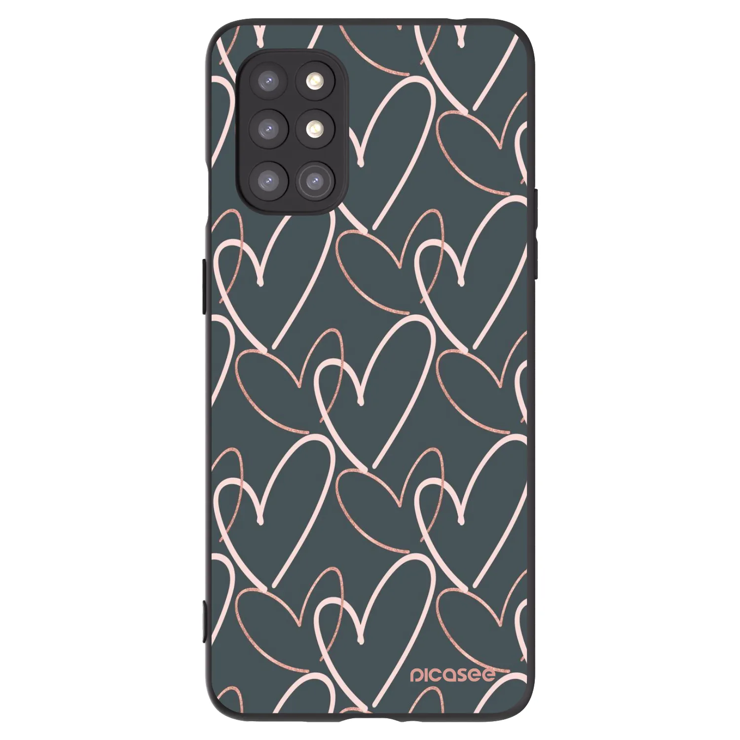 Picasee silikonowe czarne etui na OnePlus 8T - Lots of love