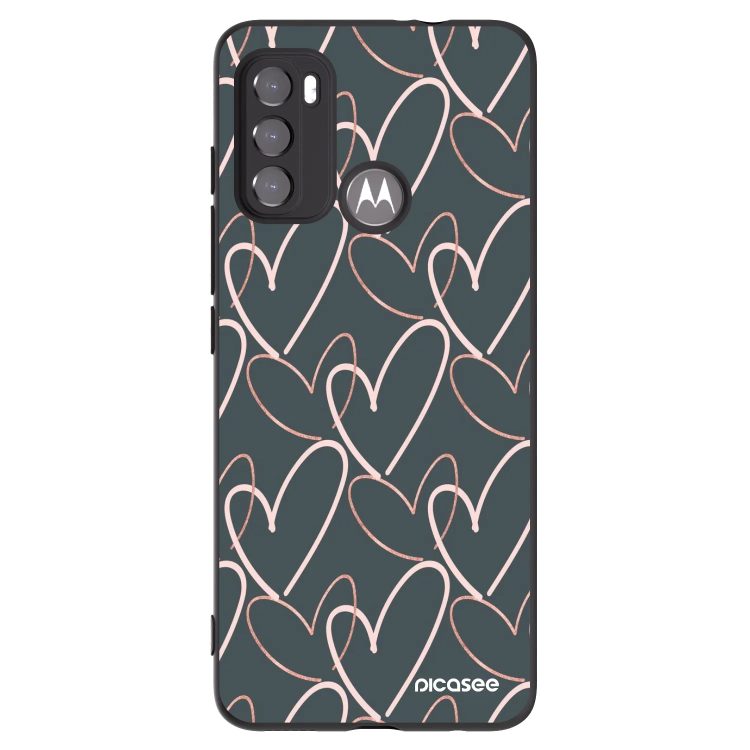 Picasee silikonowe czarne etui na Motorola Moto G60 - Lots of love
