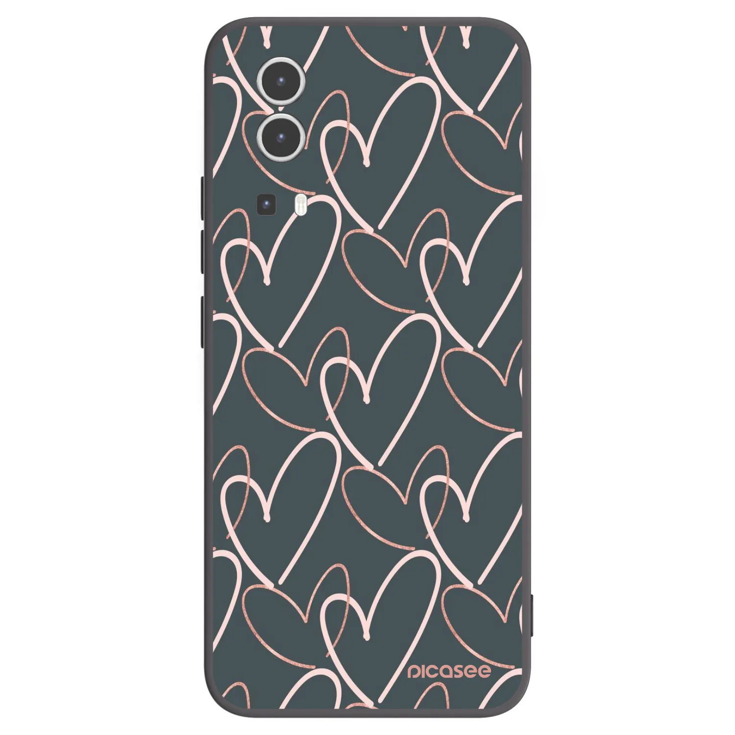 Picasee silikonowe czarne etui na Vivo Y72 5G - Lots of love