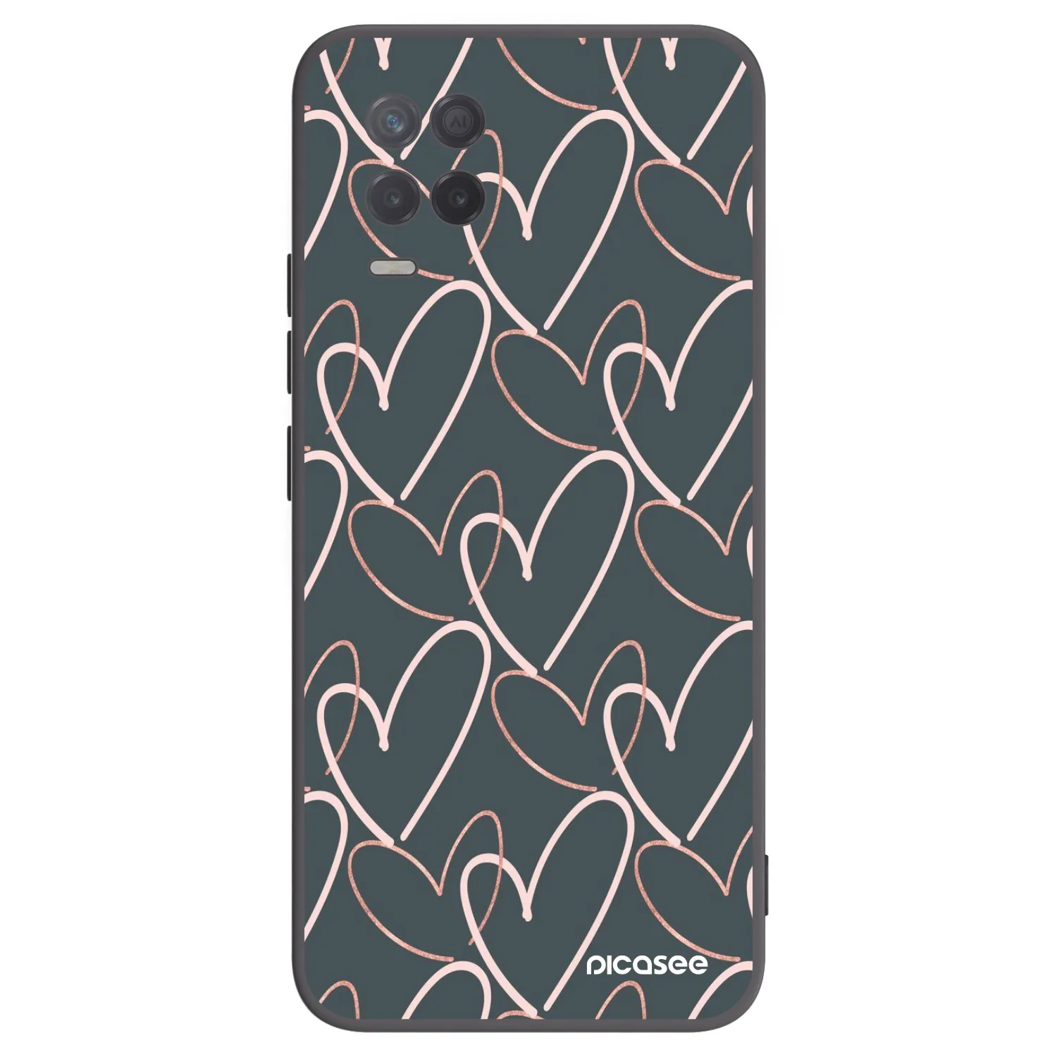 Picasee silikonowe czarne etui na Realme 8 5G - Lots of love