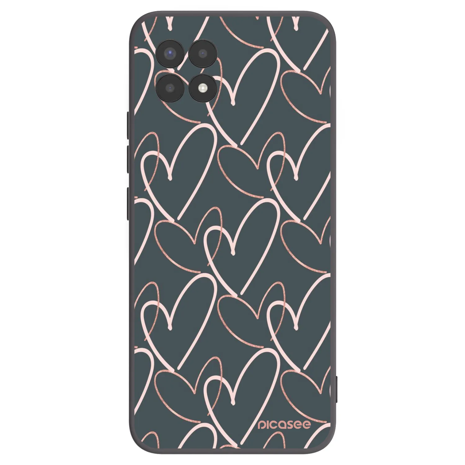 Picasee silikonowe czarne etui na Realme 8i - Lots of love