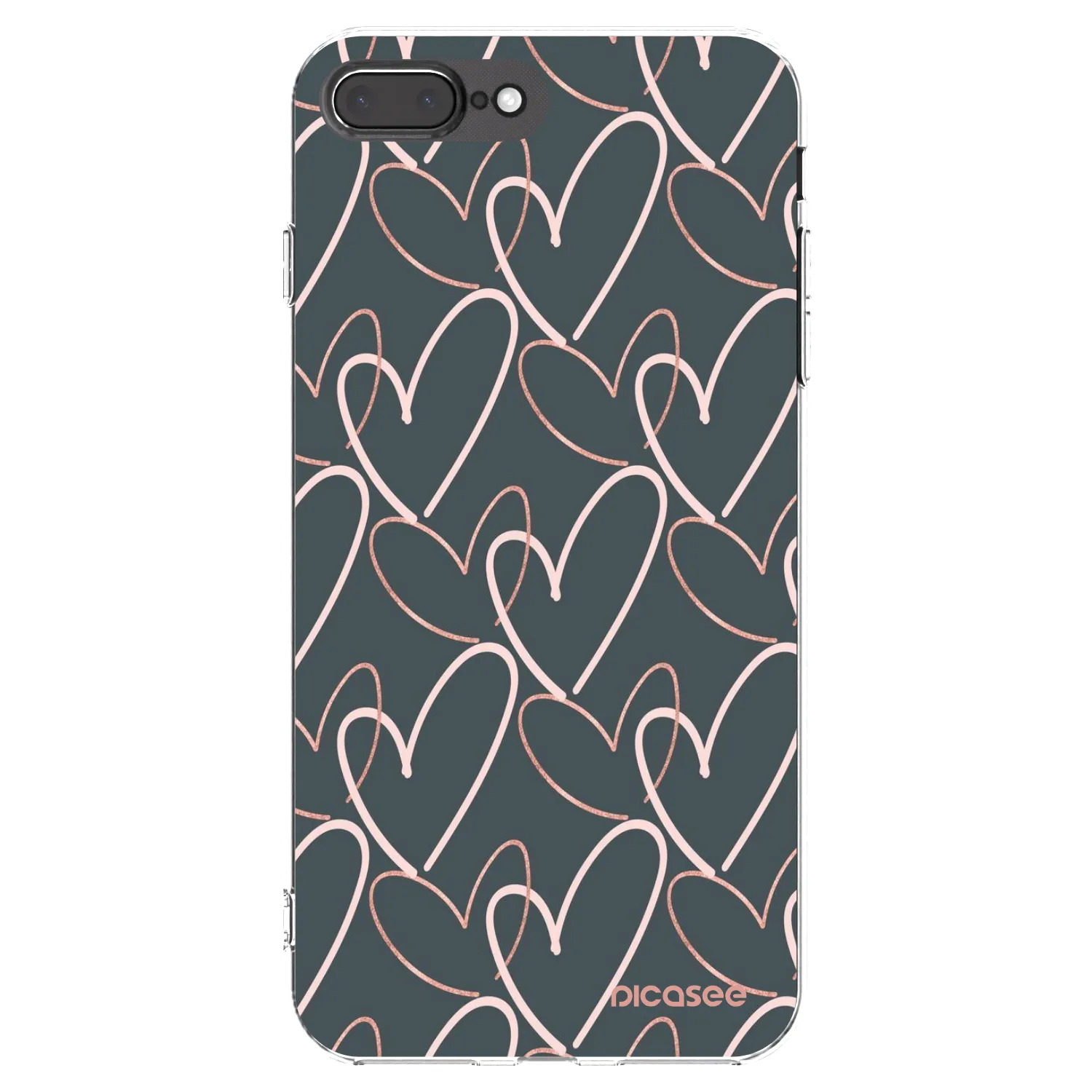 Picasee silikonowe przeźroczyste etui na Apple iPhone 7 Plus - Lots of love