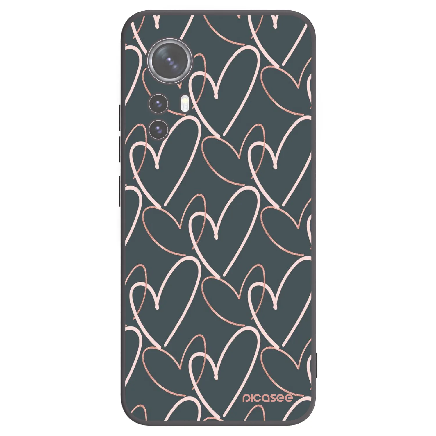 Picasee silikonowe czarne etui na Xiaomi 12 - Lots of love