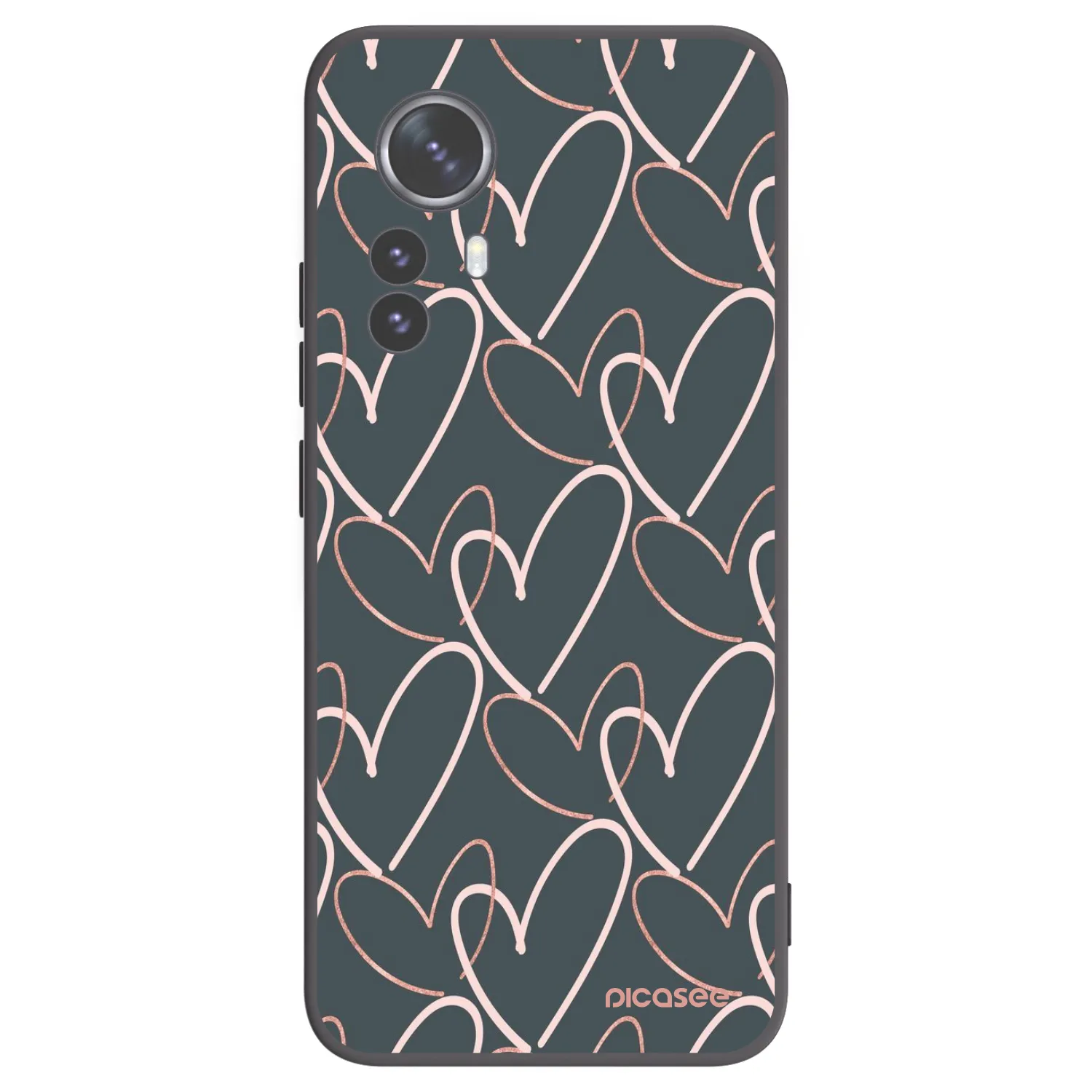 Picasee silikonowe czarne etui na Xiaomi 12 Pro - Lots of love