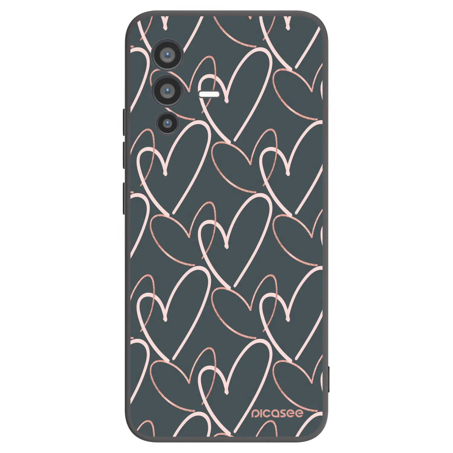 Picasee silikonowe czarne etui na Vivo V23 5G - Lots of love