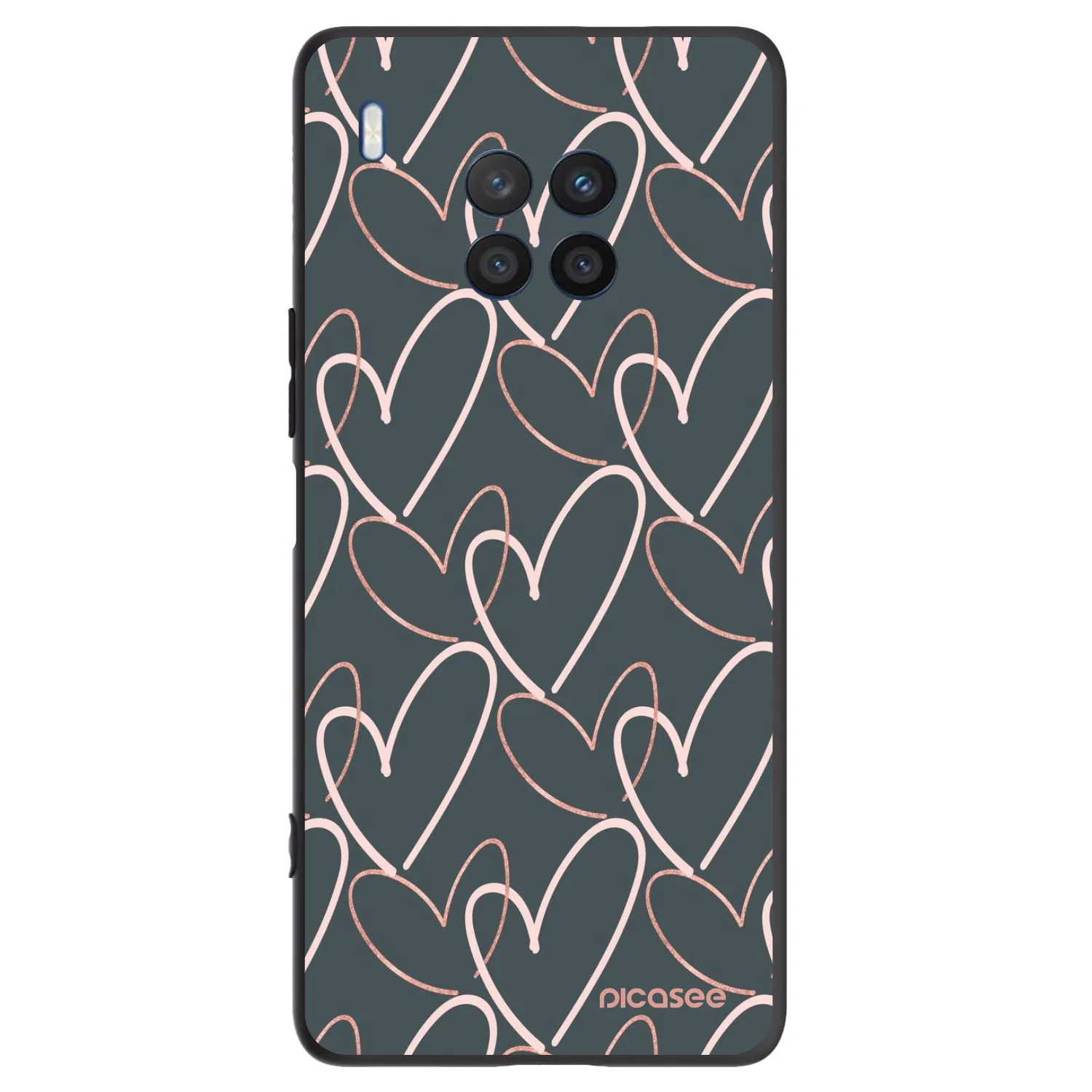 Picasee silikonowe czarne etui na Honor 50 Lite - Lots of love