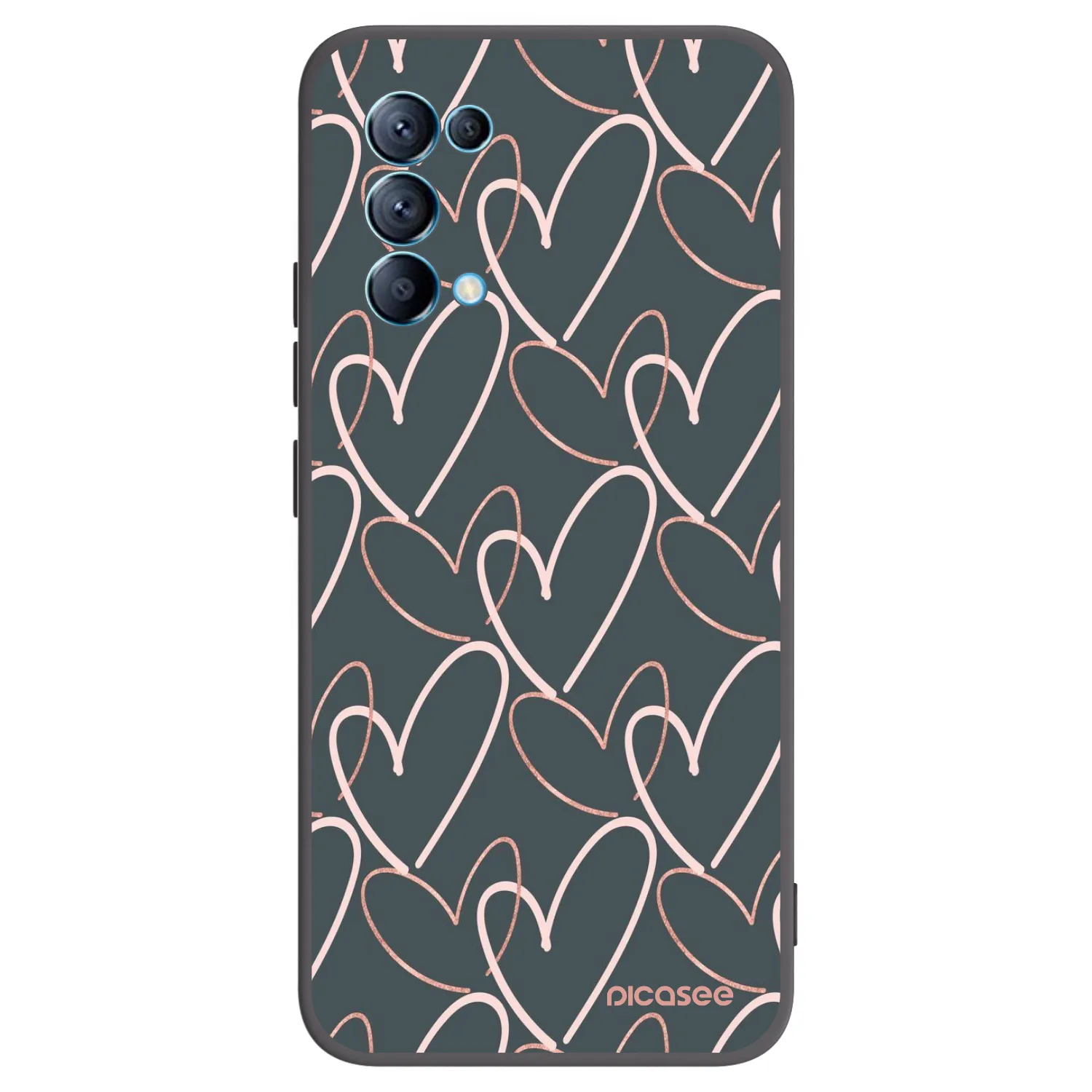 Picasee silikonowe czarne etui na OPPO Reno 5 5G - Lots of love