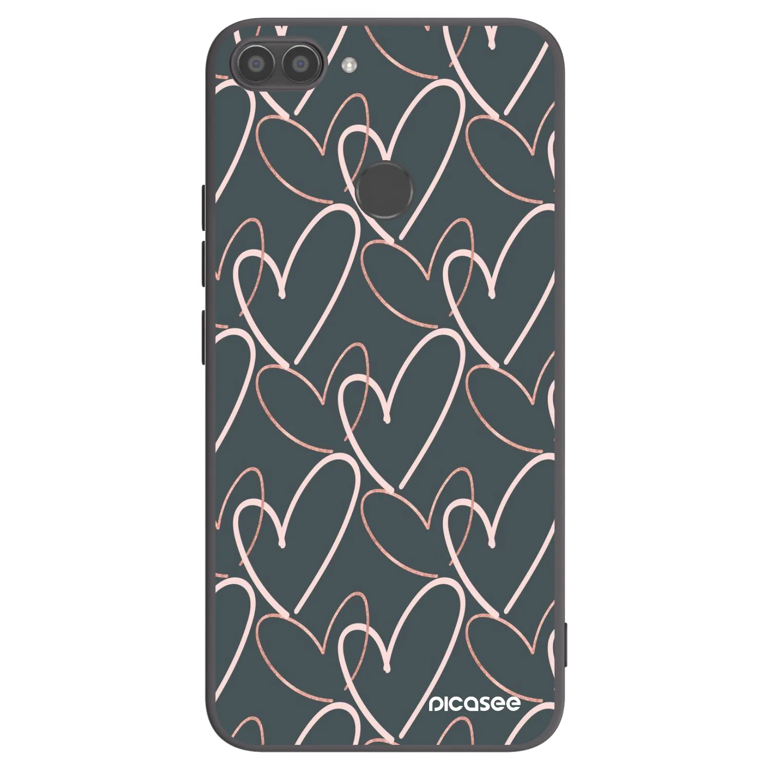 Picasee silikonowe czarne etui na Huawei P Smart - Lots of love