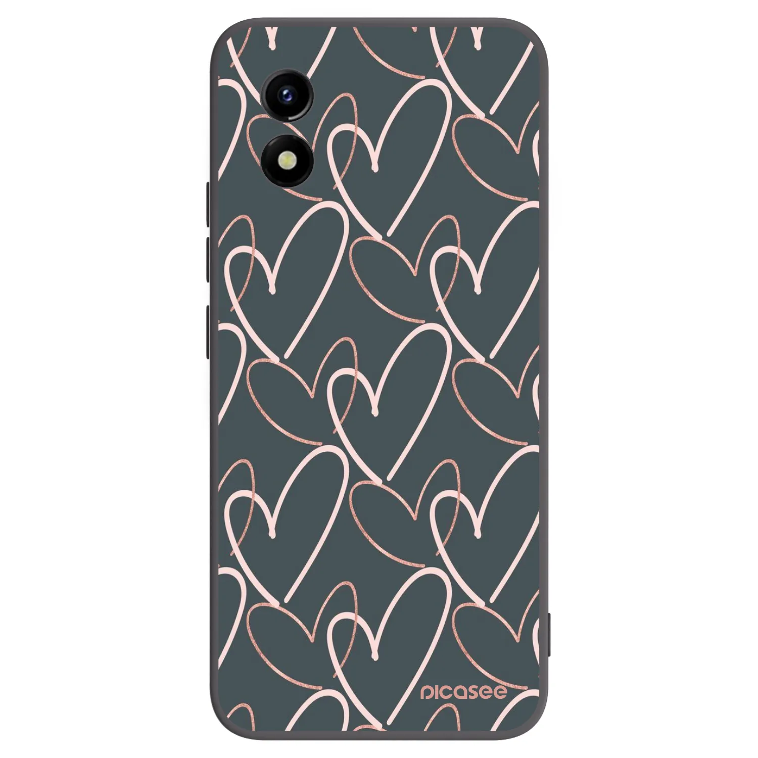 Picasee silikonowe czarne etui na Vivo Y01 - Lots of love