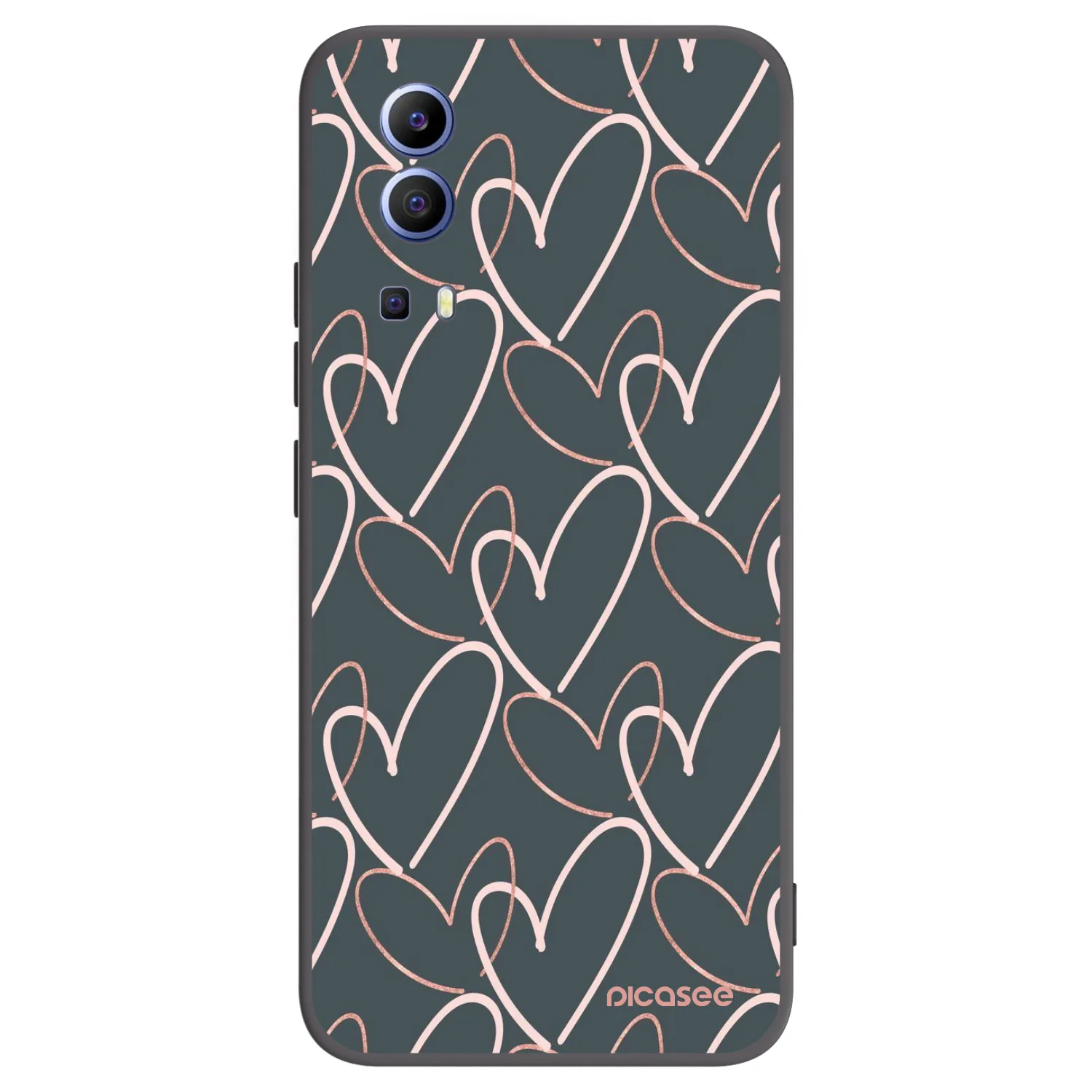 Picasee silikonowe czarne etui na Vivo Y52 5G - Lots of love