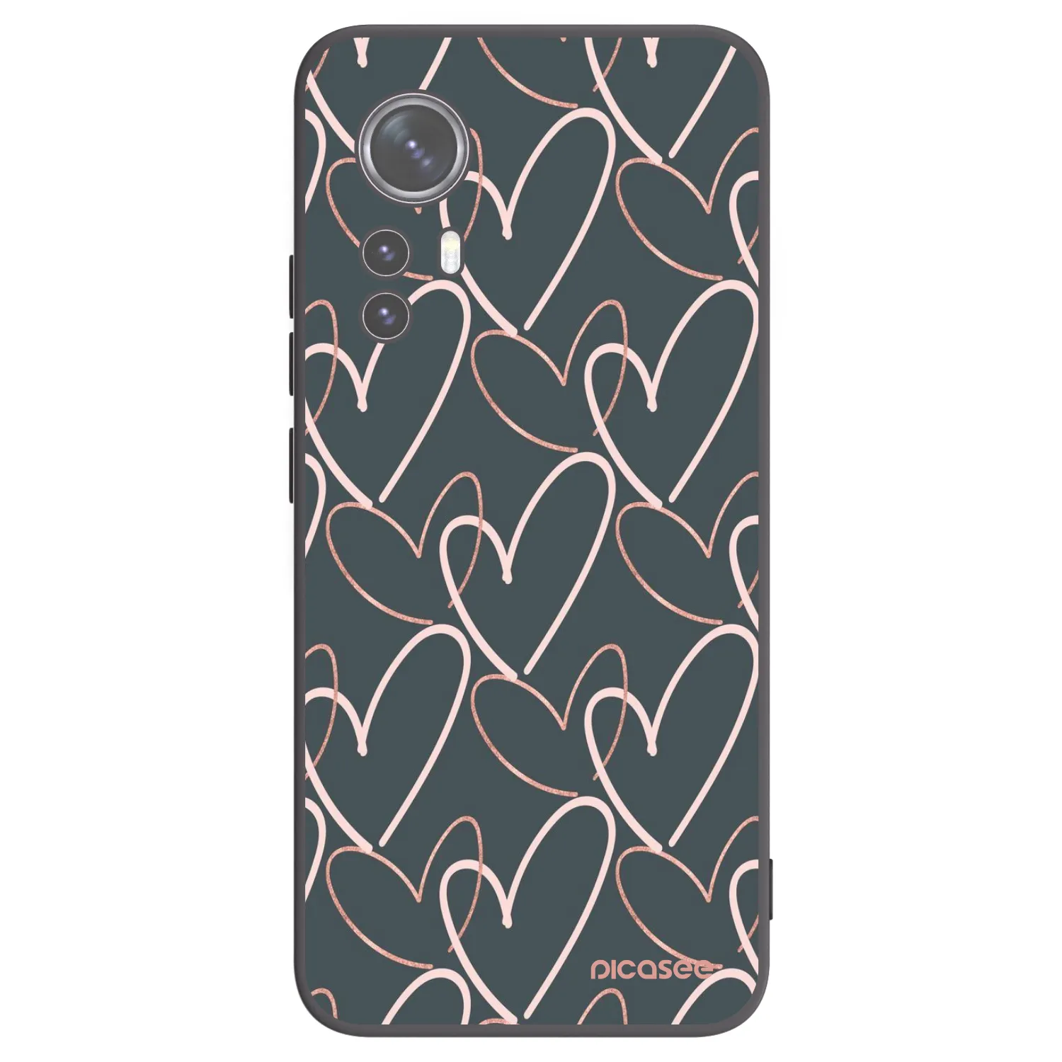 Picasee silikonowe czarne etui na Xiaomi 12X - Lots of love