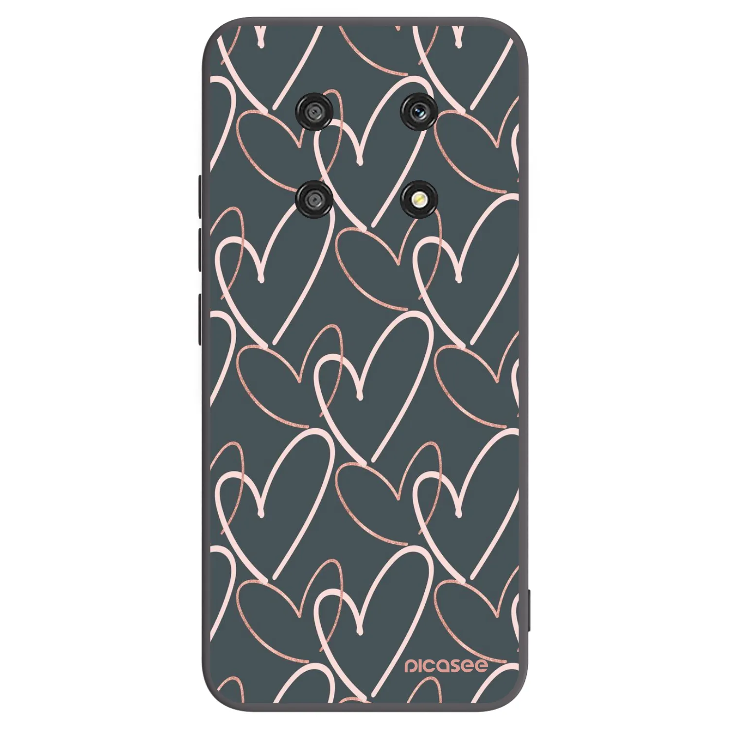 Picasee silikonowe czarne etui na Honor Magic4 Lite 5G - Lots of love