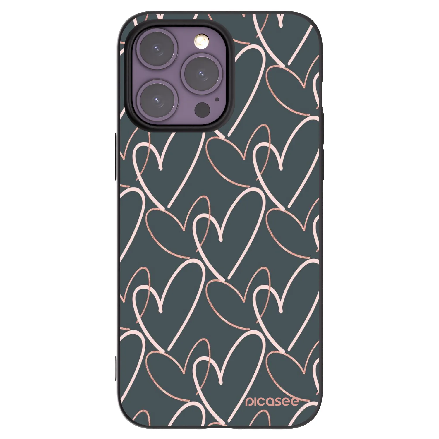 Picasee silikonowe czarne etui na Apple iPhone 14 Pro Max - Lots of love