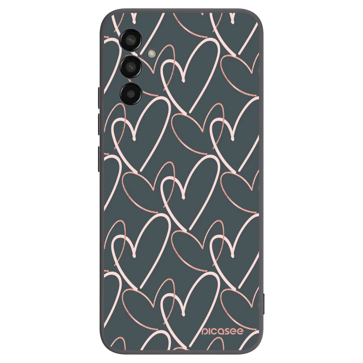 Picasee silikonowe czarne etui na Samsung Galaxy M13 M135F - Lots of love