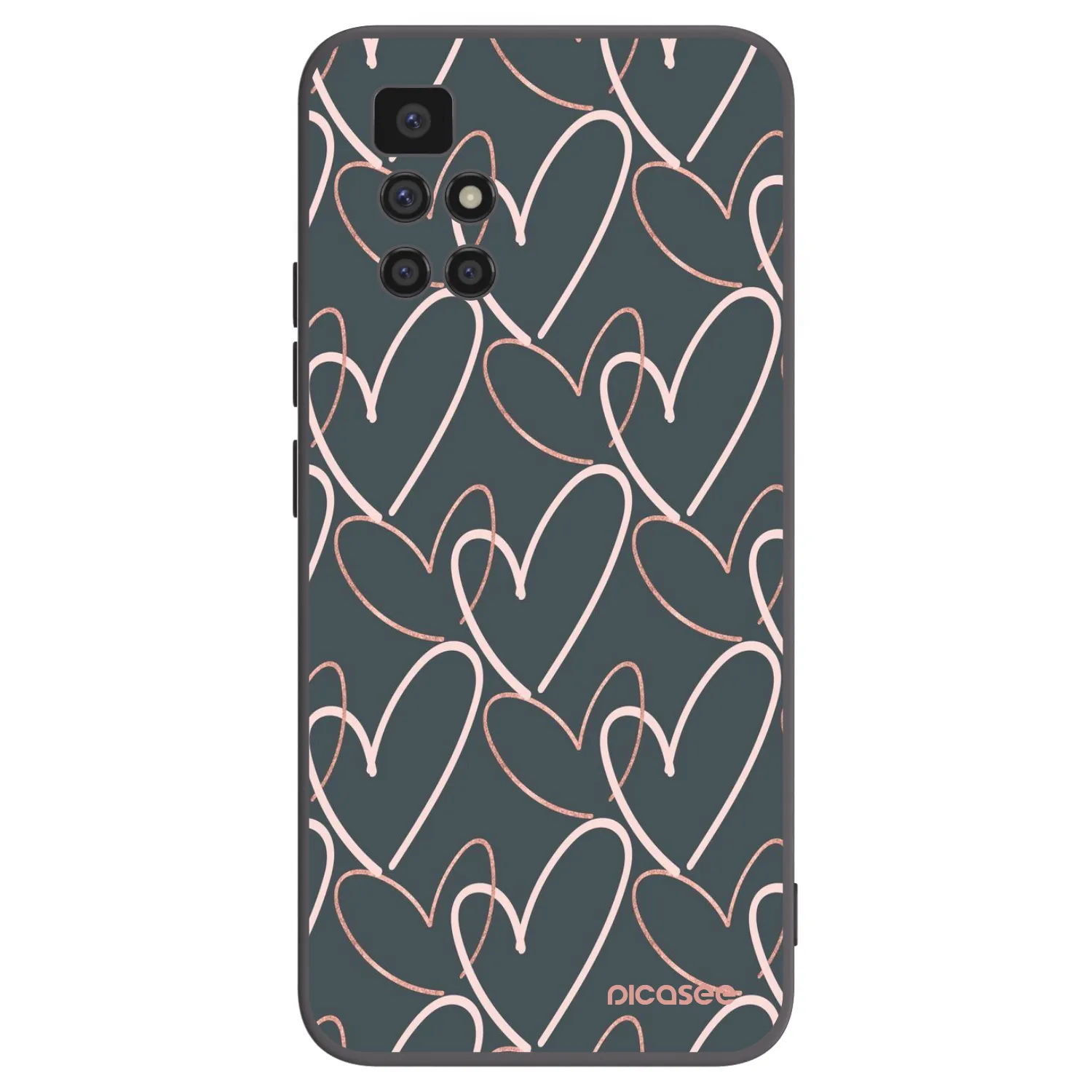 Picasee silikonowe czarne etui na Xiaomi Redmi 10 (2022) - Lots of love