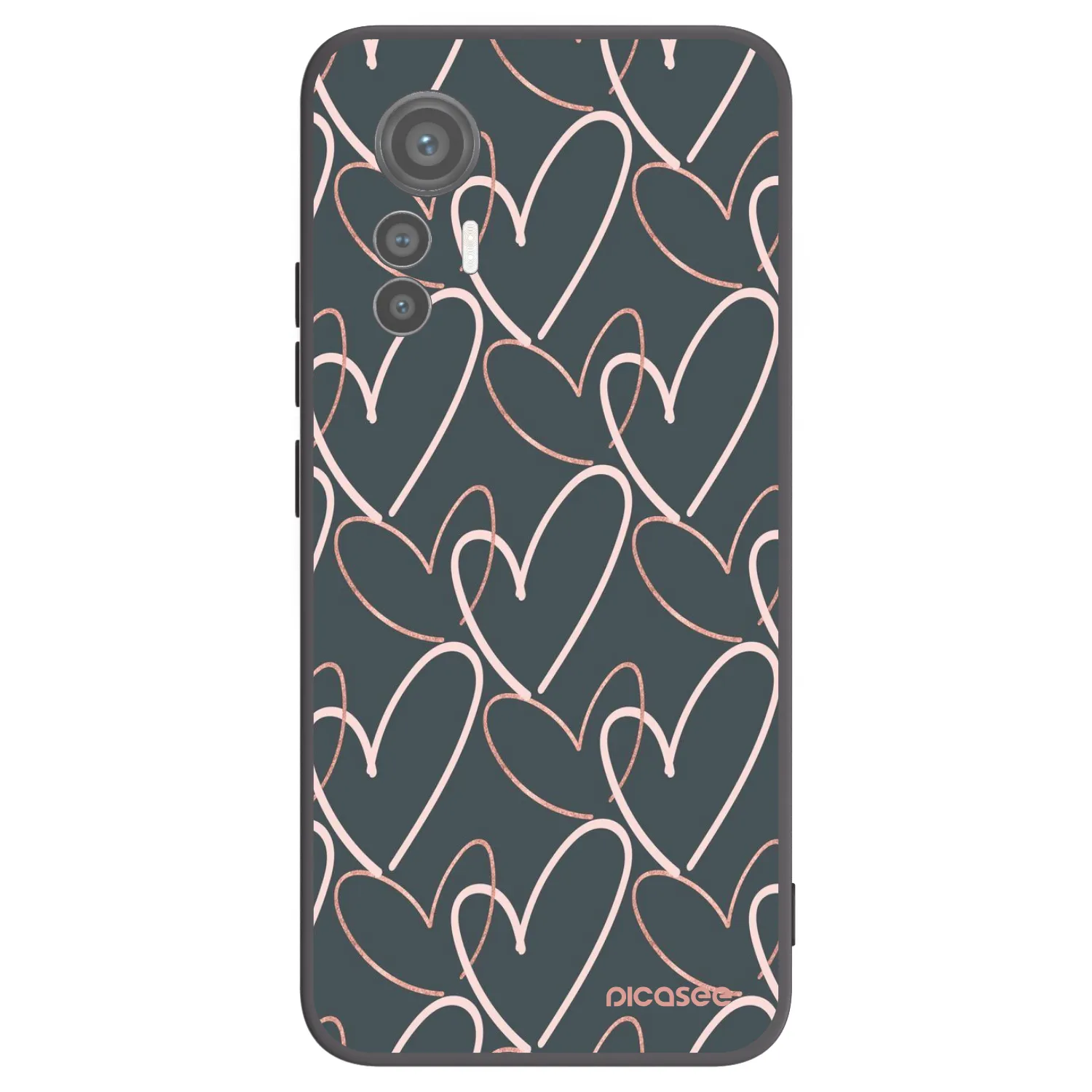 Picasee silikonowe czarne etui na Xiaomi 12 Lite - Lots of love