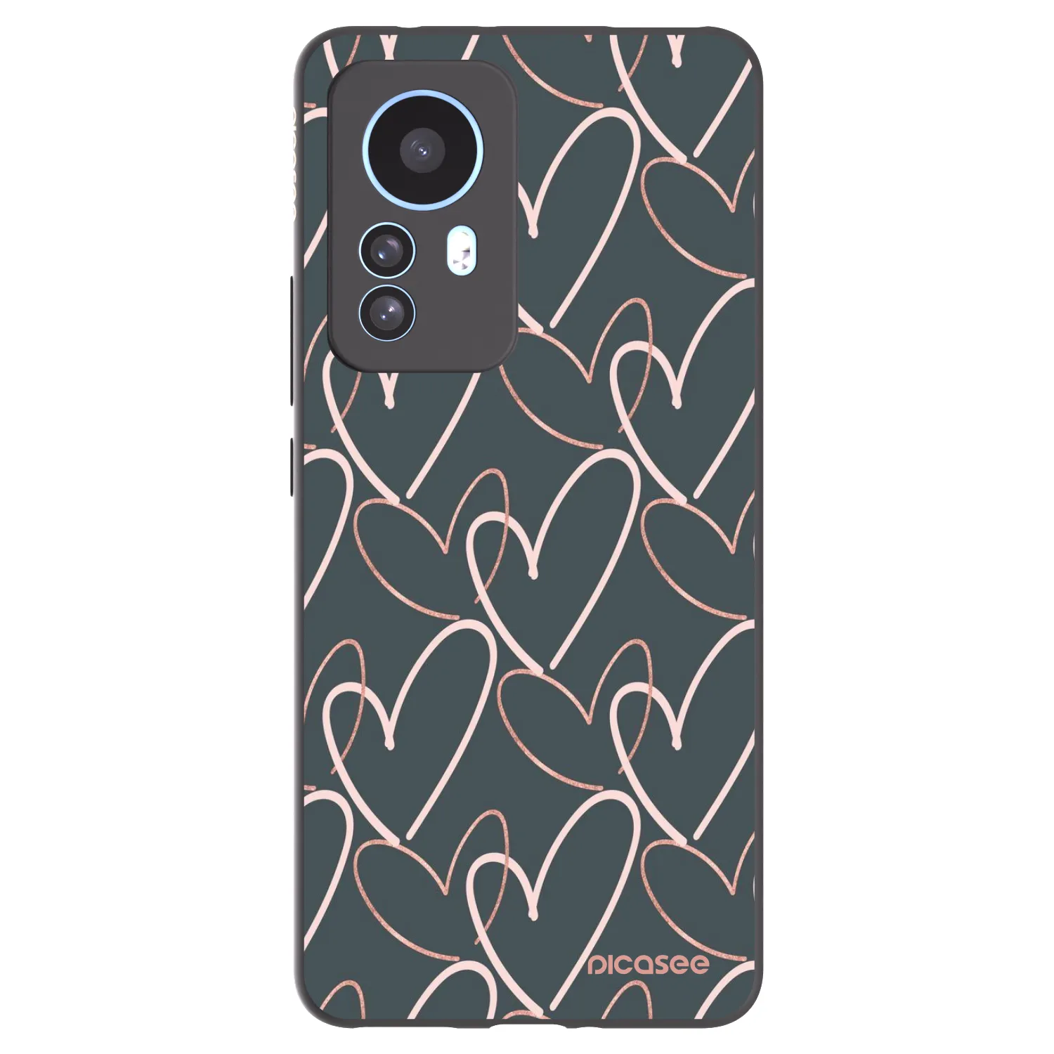 Picasee silikonowe czarne etui na Xiaomi 12T - Lots of love