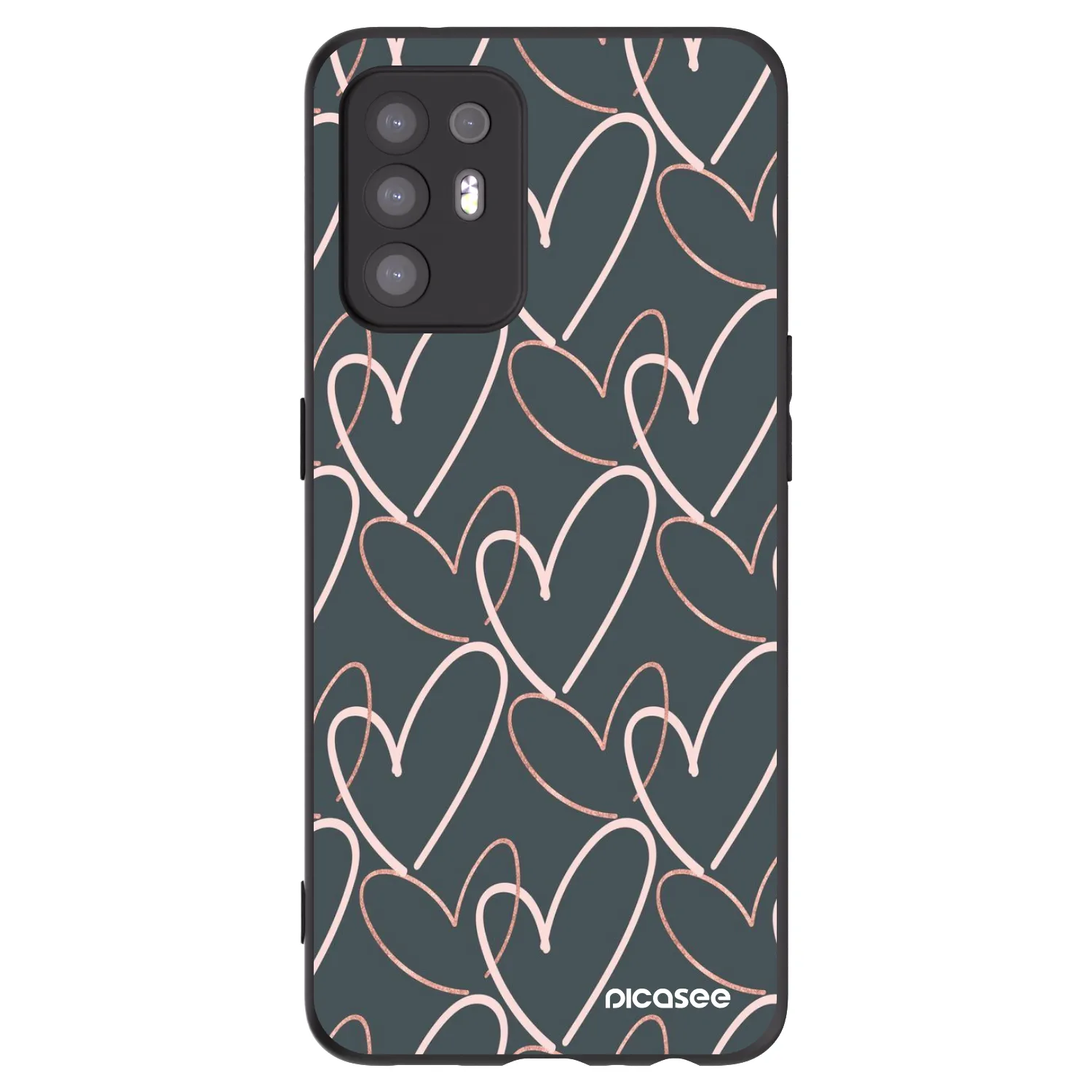 Picasee silikonowe czarne etui na OPPO A94 5G - Lots of love