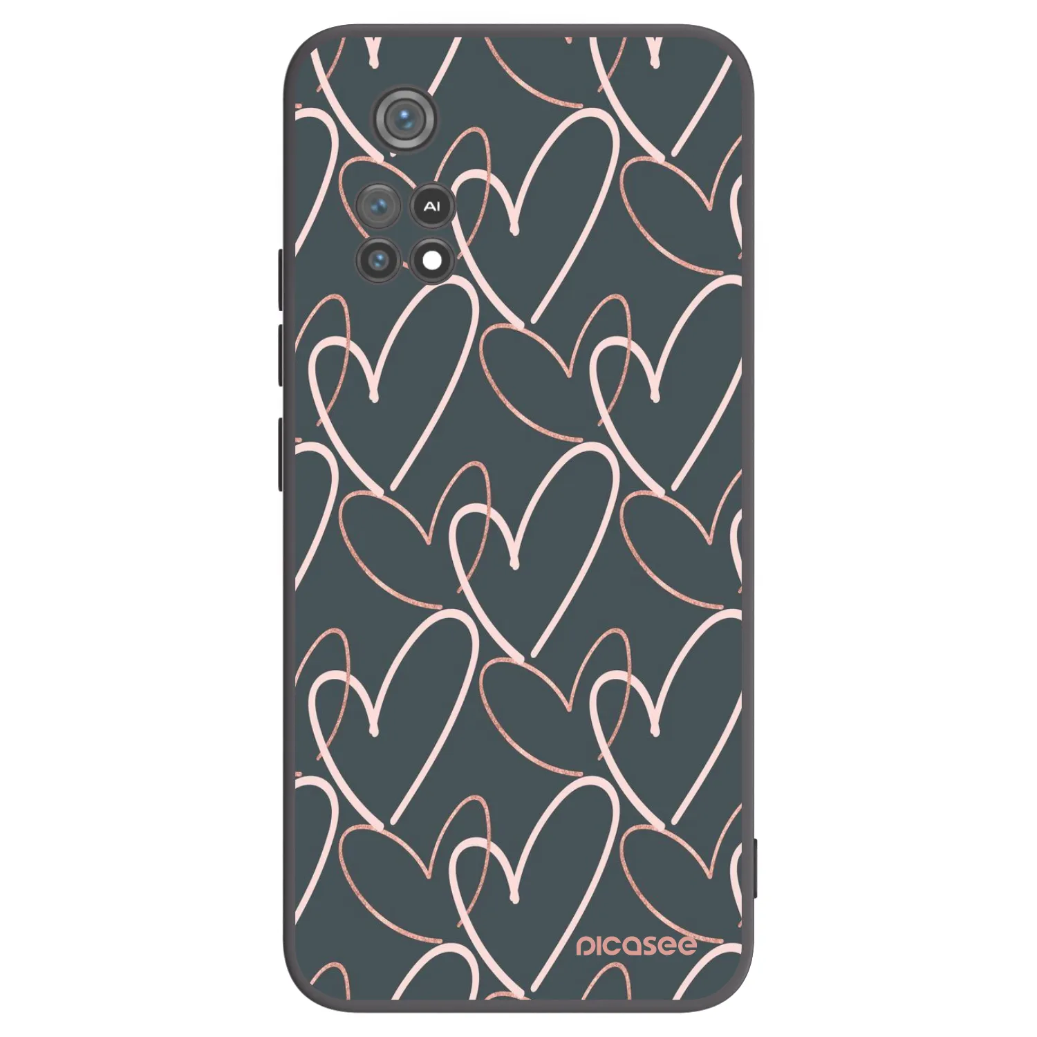 Picasee silikonowe czarne etui na Xiaomi Poco M4 Pro - Lots of love
