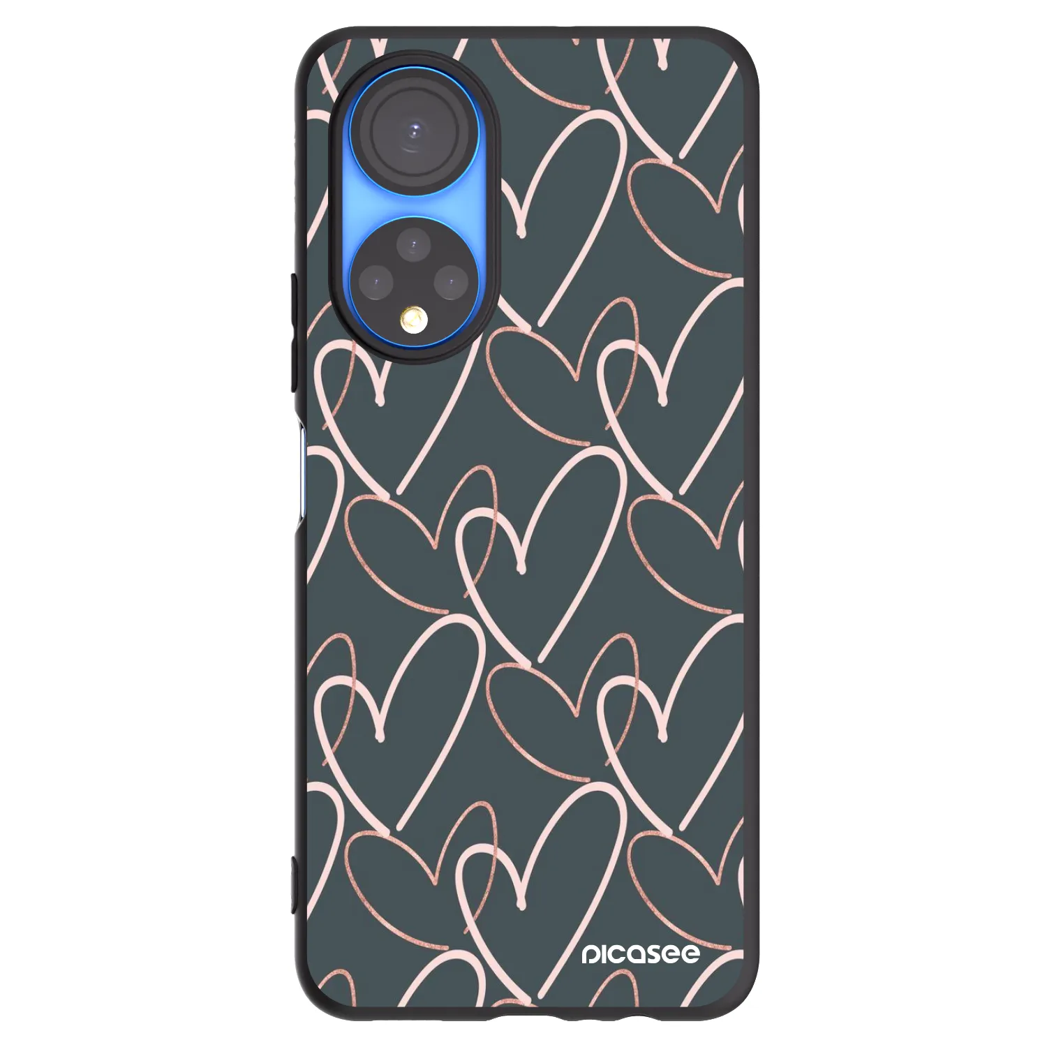 Picasee silikonowe czarne etui na Honor X7 - Lots of love