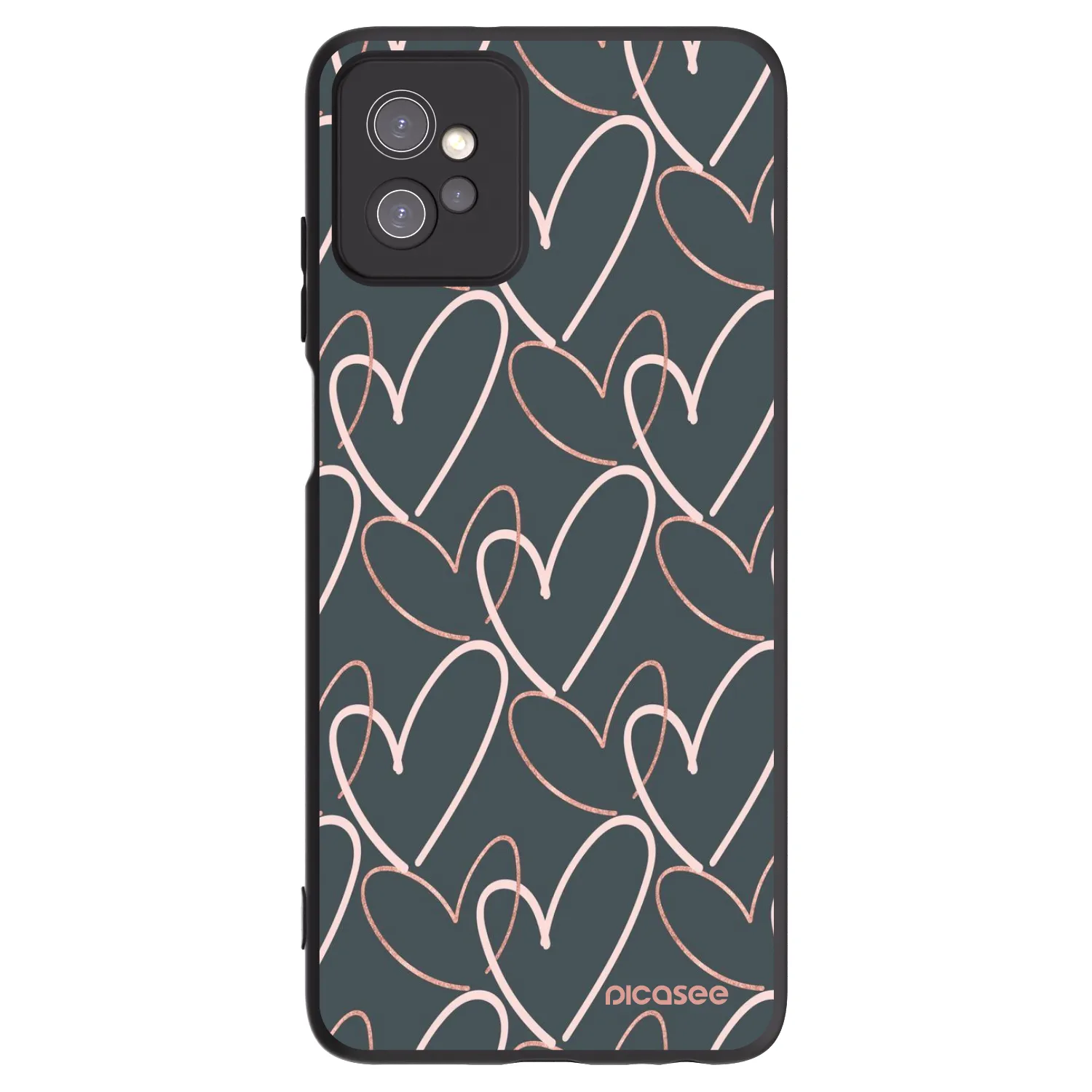 Picasee silikonowe czarne etui na Motorola Moto G32 - Lots of love