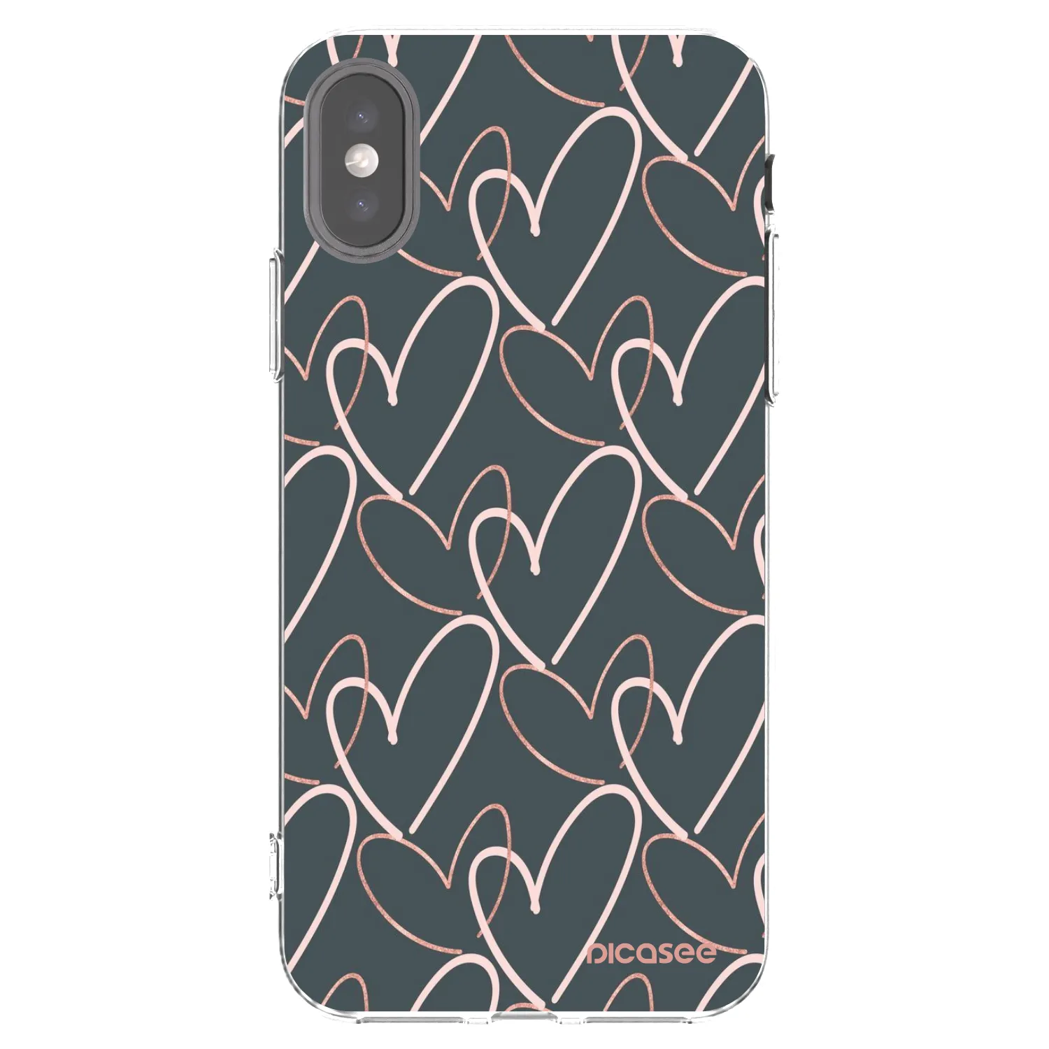 Picasee silikonowe przeźroczyste etui na Apple iPhone X/XS - Lots of love