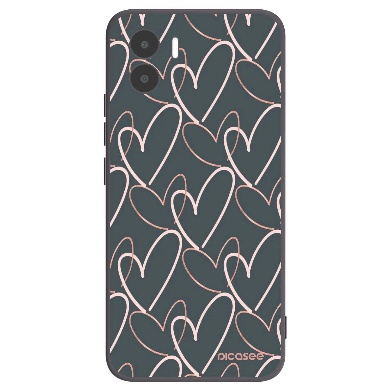 Picasee silikonowe czarne etui na Xiaomi Redmi A1 - Lots of love