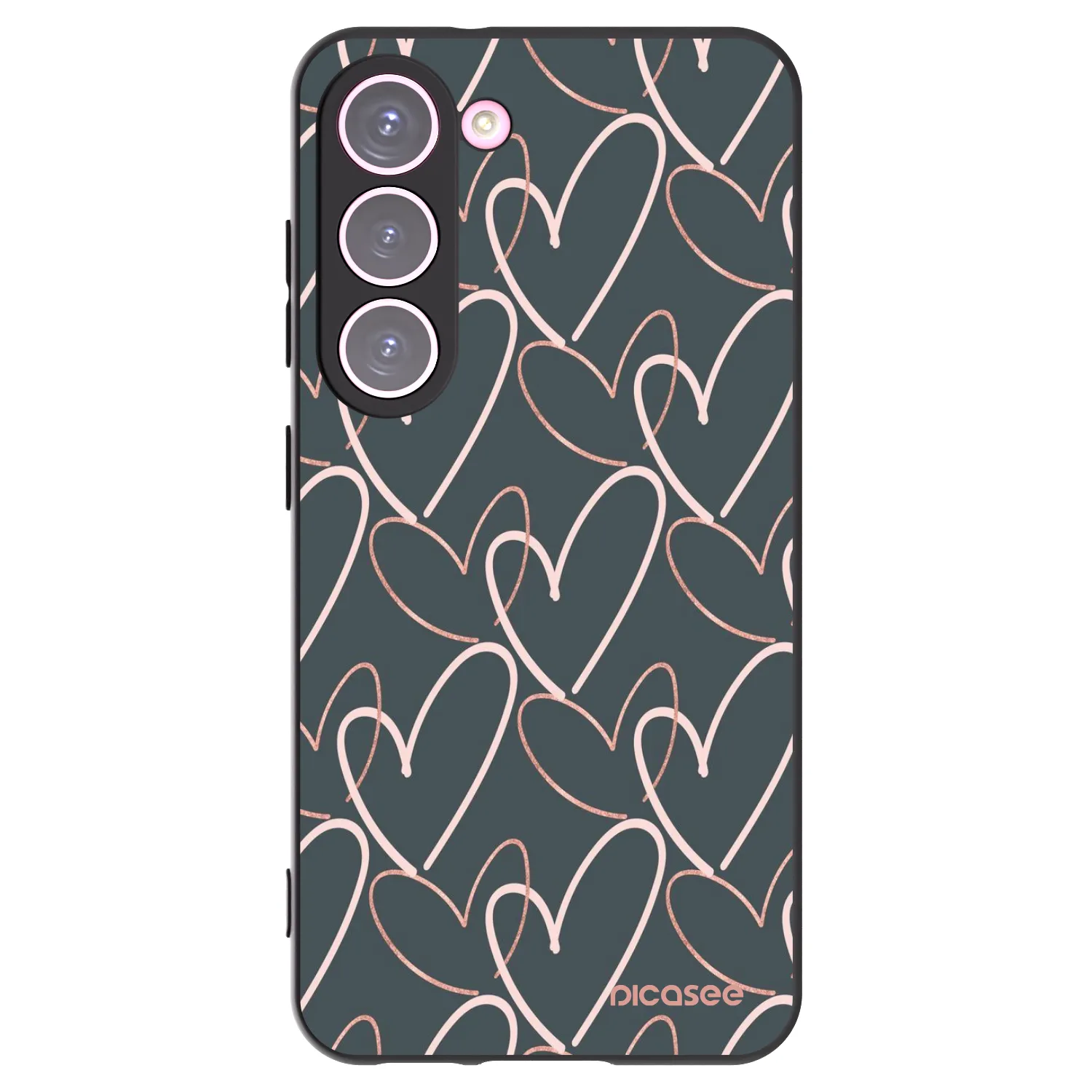 Picasee silikonowe czarne etui na Samsung Galaxy S23 5G - Lots of love