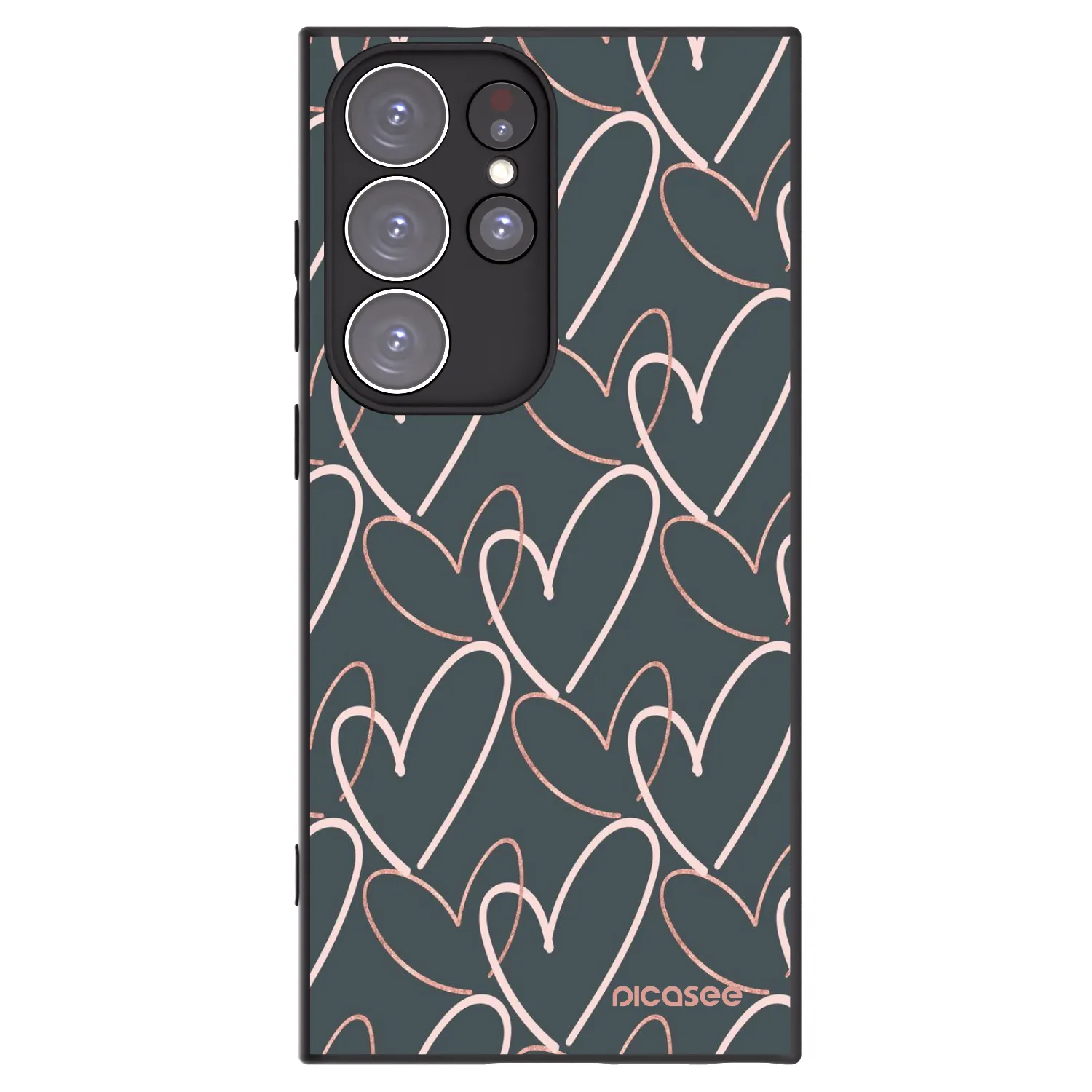 Picasee silikonowe czarne etui na Samsung Galaxy S23 Ultra 5G - Lots of love