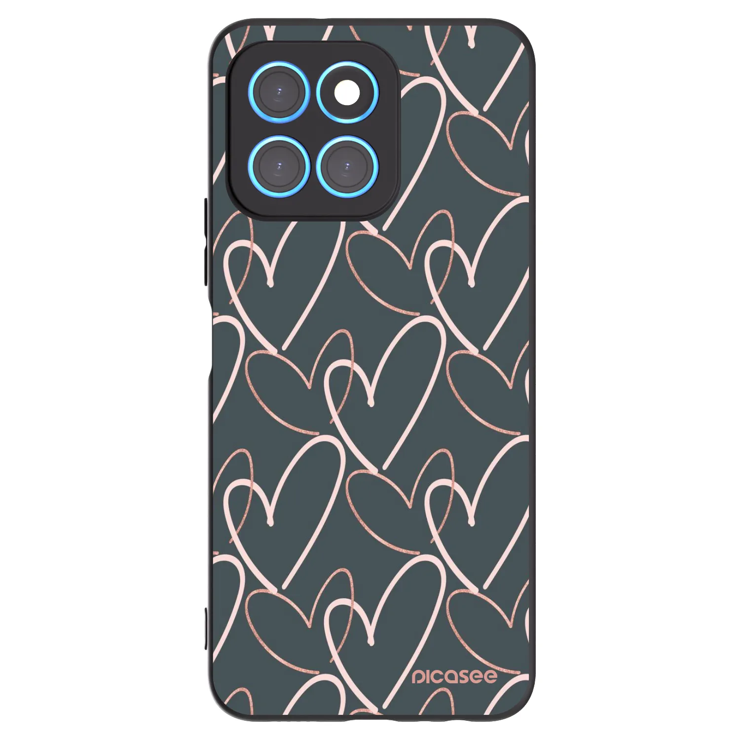 Picasee silikonowe czarne etui na Honor X8 5G - Lots of love