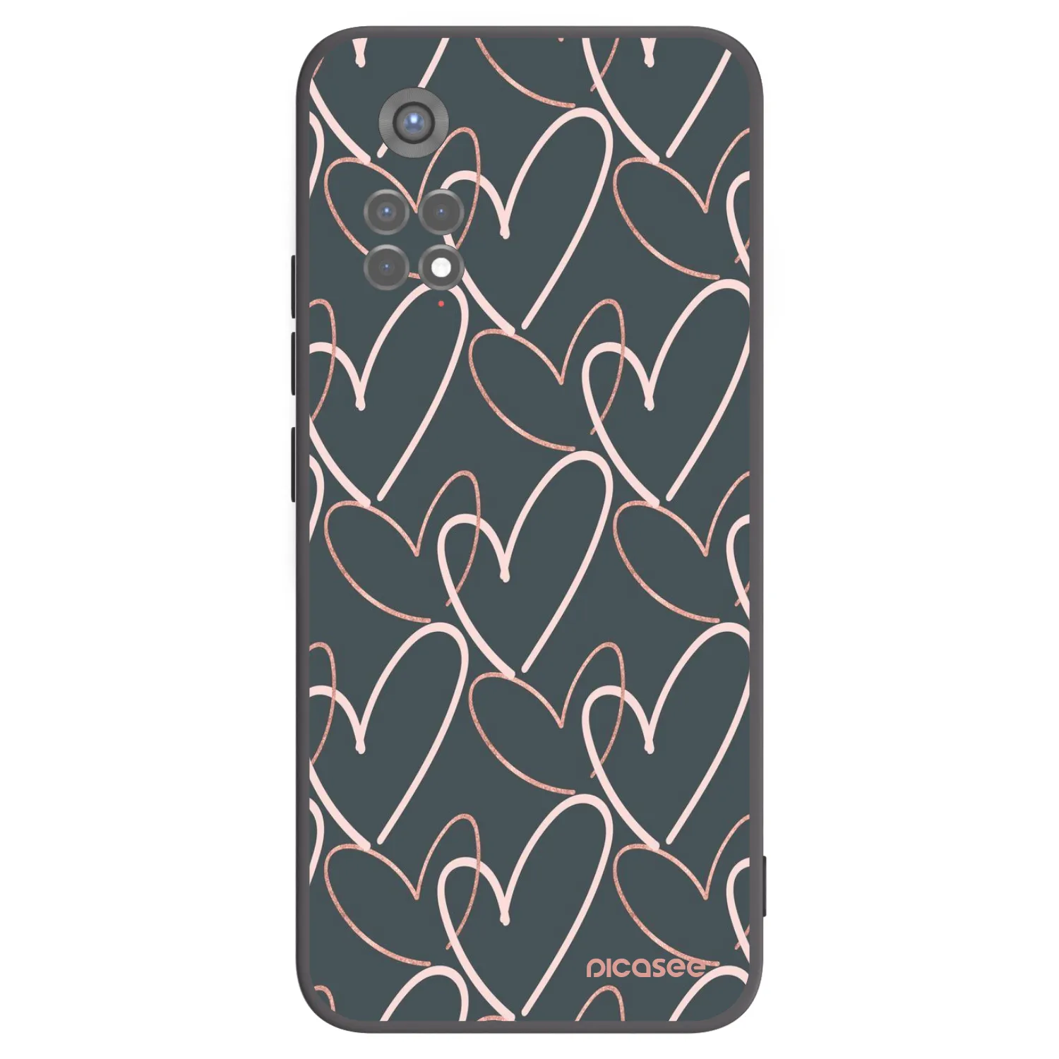 Picasee silikonowe czarne etui na Xiaomi Redmi Note 11S 5G - Lots of love