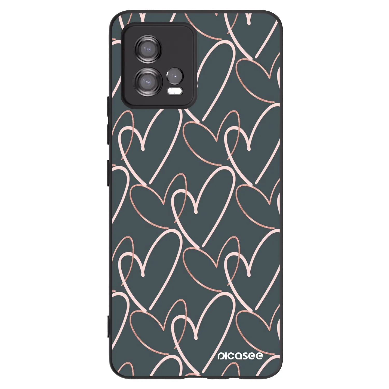 Picasee silikonowe czarne etui na Motorola Moto G72 - Lots of love