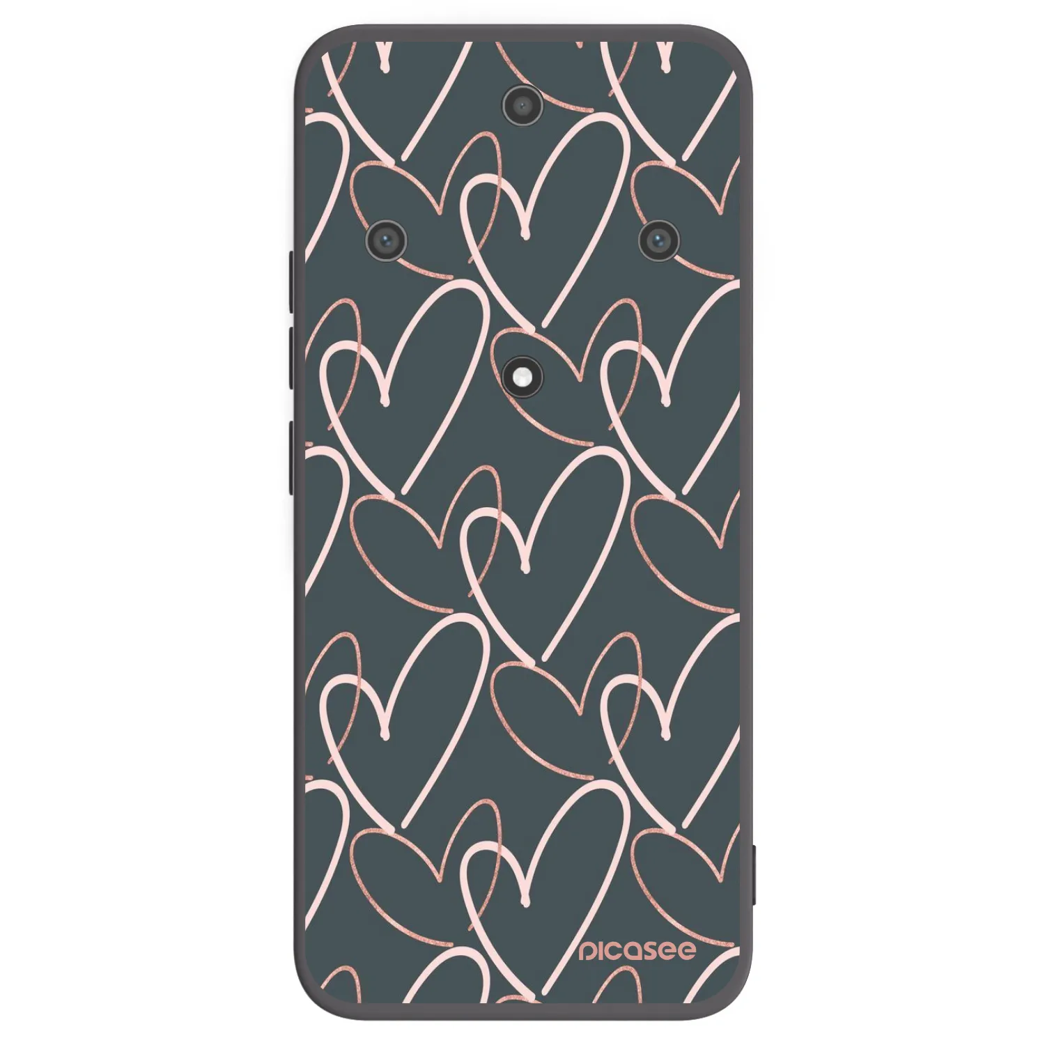 Picasee silikonowe czarne etui na Honor Magic5 Lite 5G - Lots of love