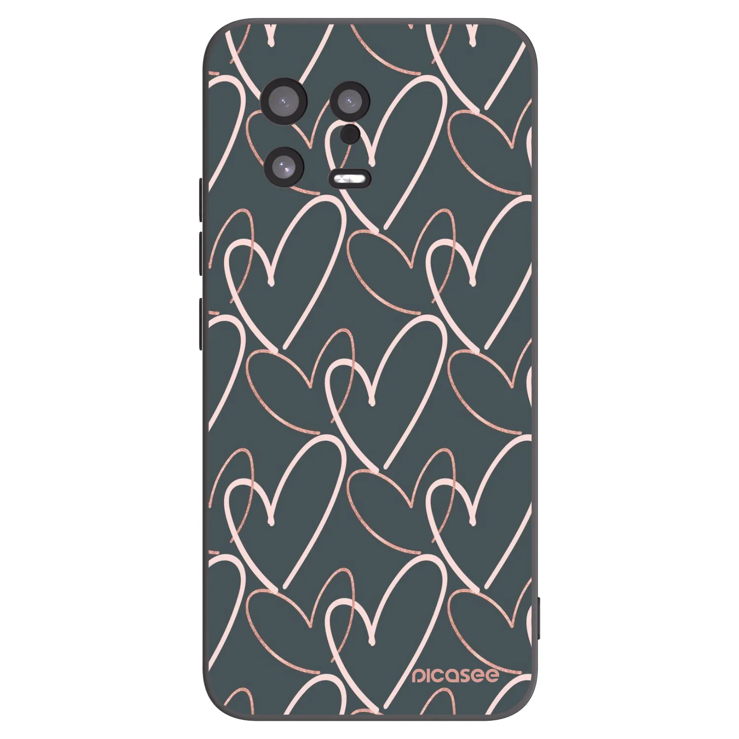 Picasee silikonowe czarne etui na Xiaomi 13 - Lots of love