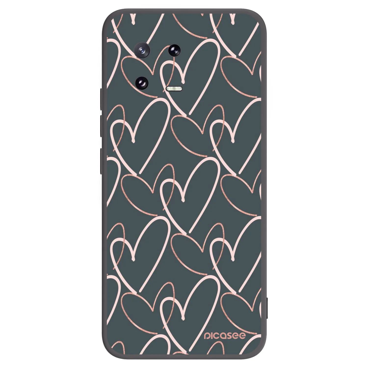 Picasee silikonowe czarne etui na Xiaomi 13 Pro - Lots of love
