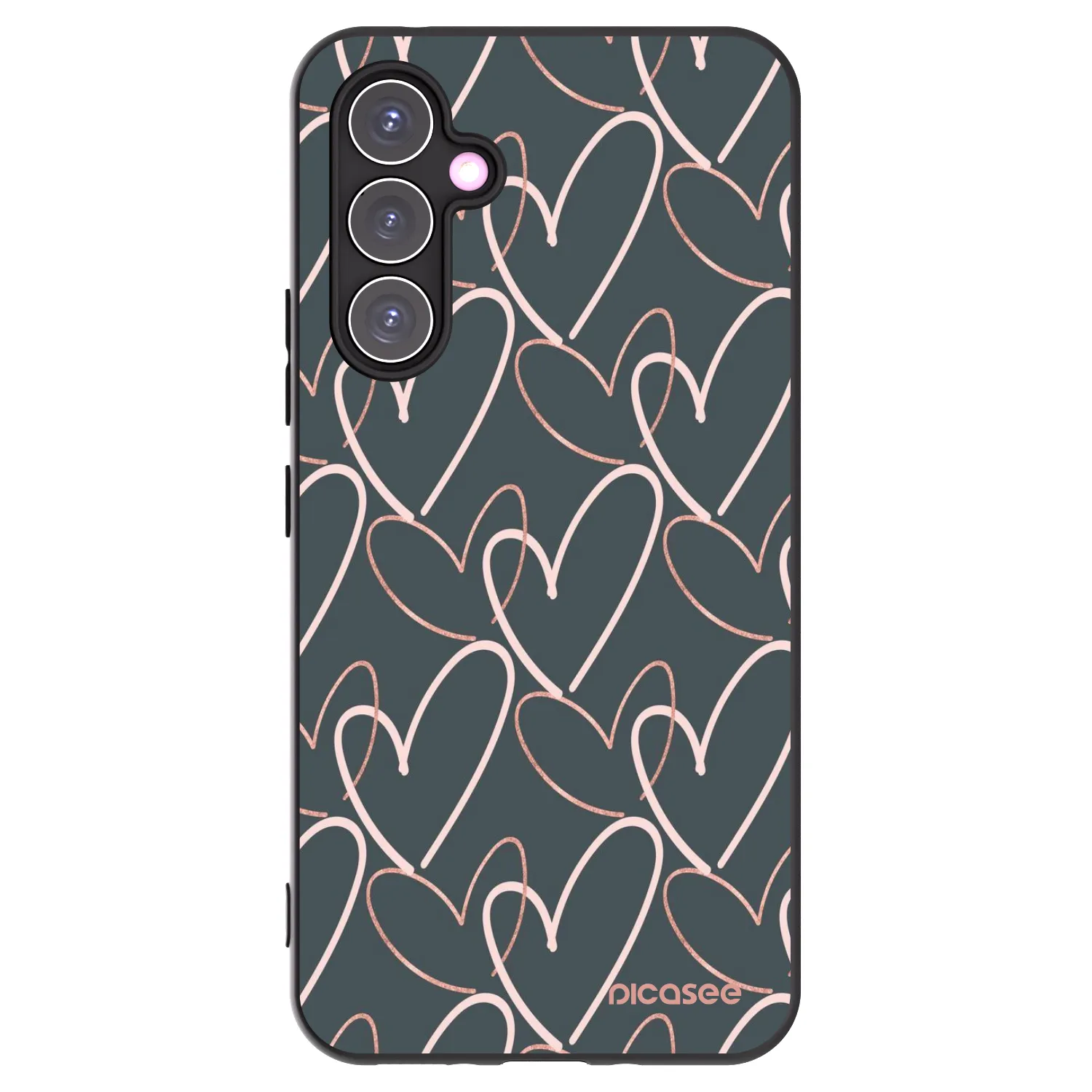 Picasee silikonowe czarne etui na Samsung Galaxy A54 5G A546B - Lots of love