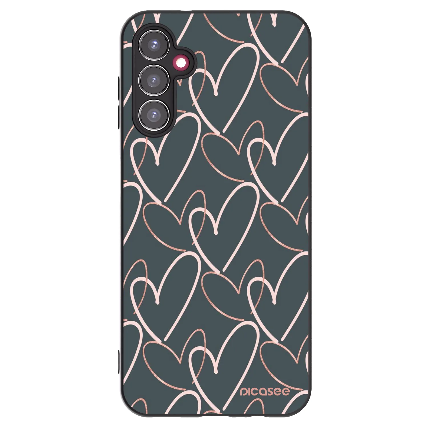 Picasee silikonowe czarne etui na Samsung Galaxy A14 4G A145R - Lots of love