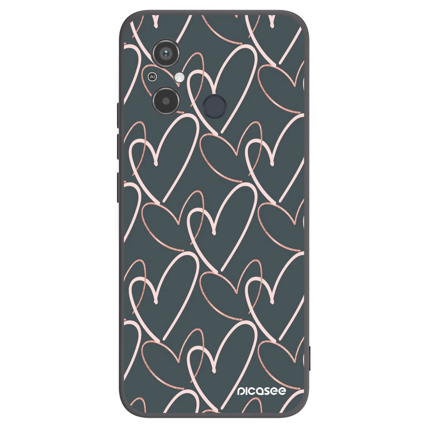 Picasee silikonowe czarne etui na Xiaomi Redmi 12C - Lots of love