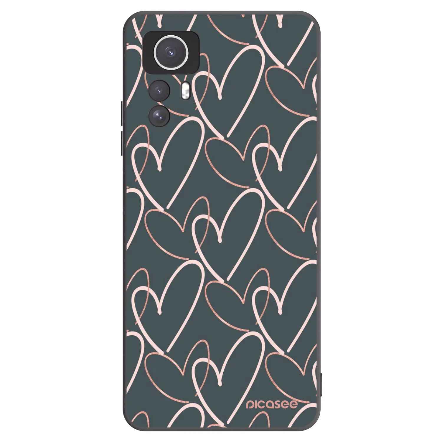 Picasee silikonowe czarne etui na Xiaomi Redmi Note 12S - Lots of love