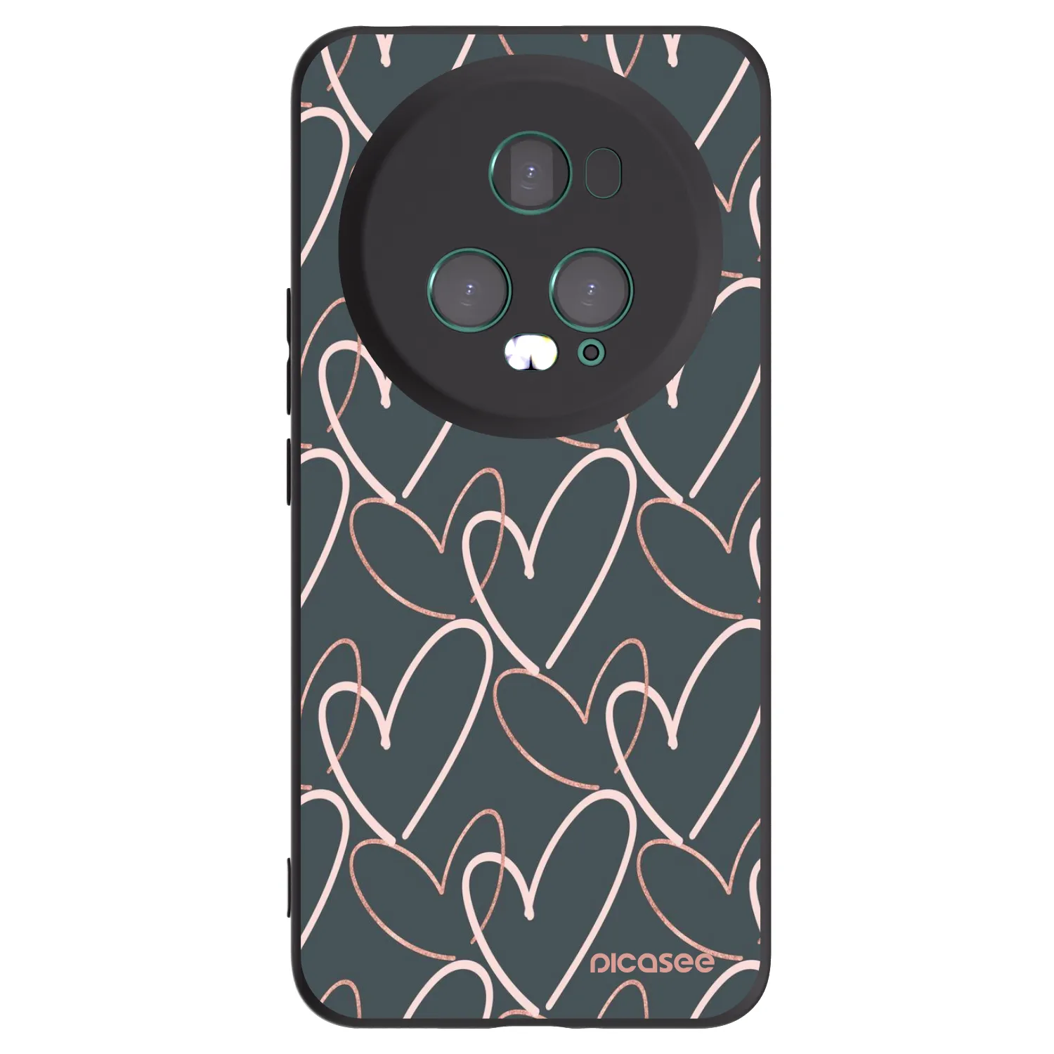 Picasee silikonowe czarne etui na Honor Magic5 Pro - Lots of love