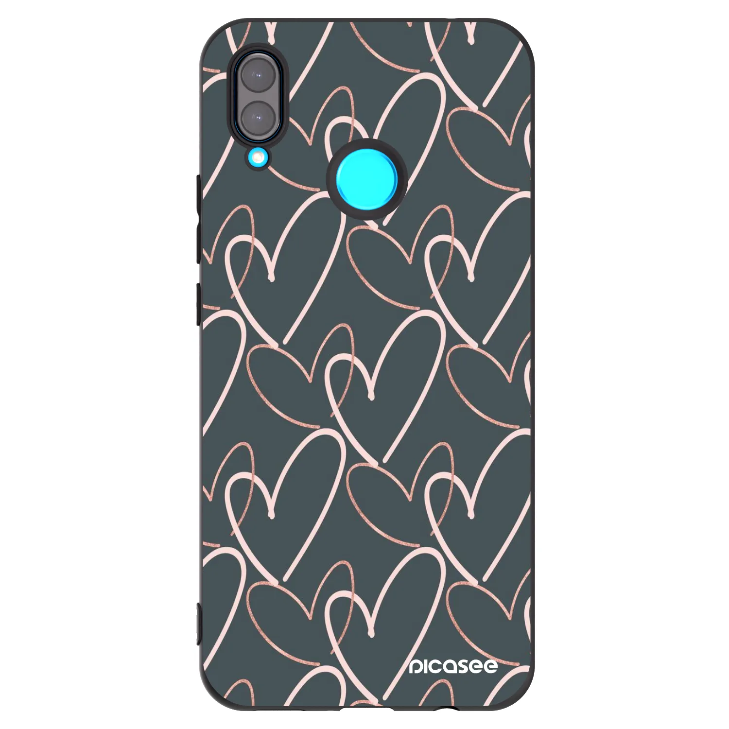 Picasee silikonowe czarne etui na Huawei Nova 3 - Lots of love