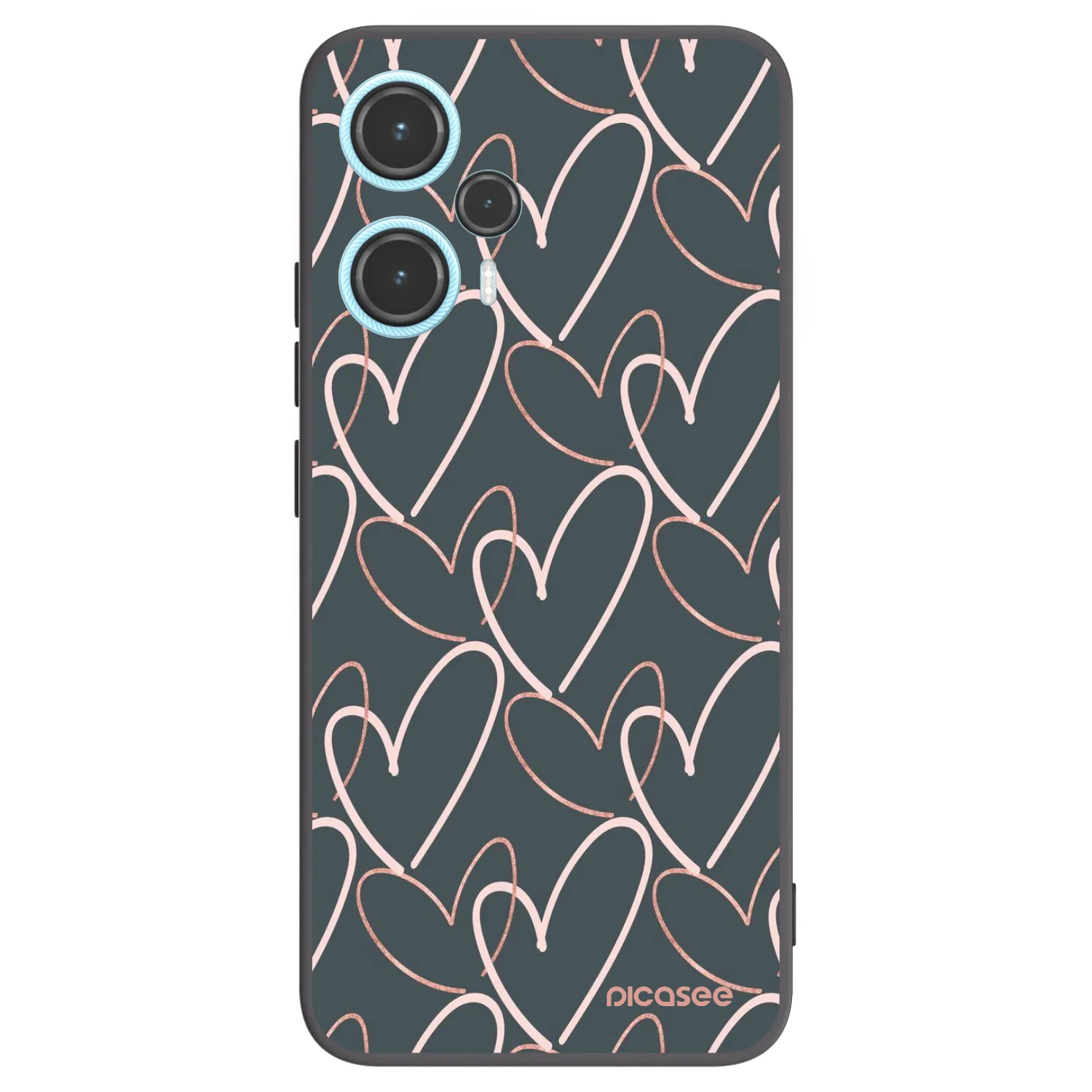 Picasee silikonowe czarne etui na Xiaomi Poco F5 - Lots of love