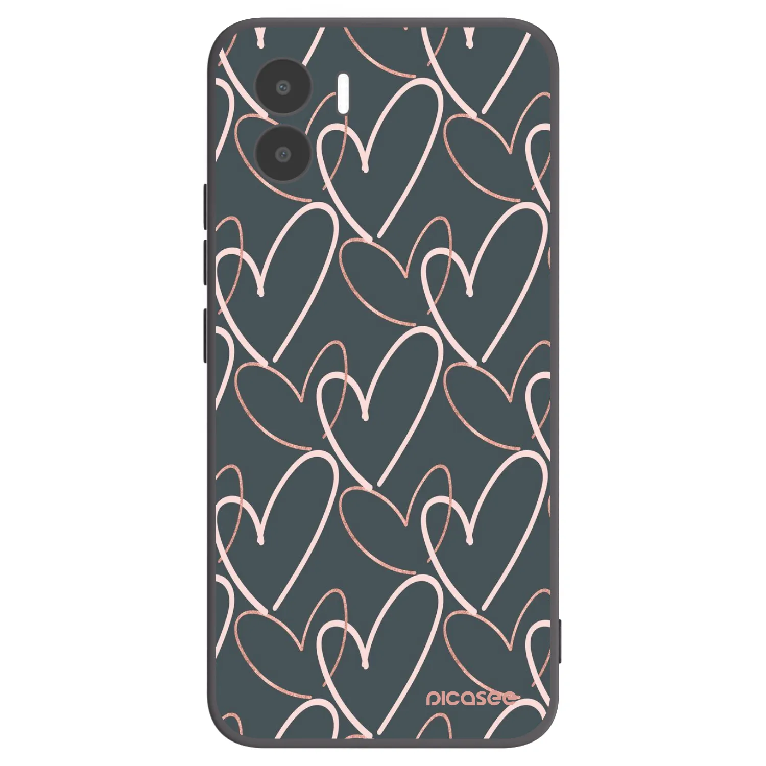 Picasee silikonowe czarne etui na Xiaomi Redmi A2 - Lots of love