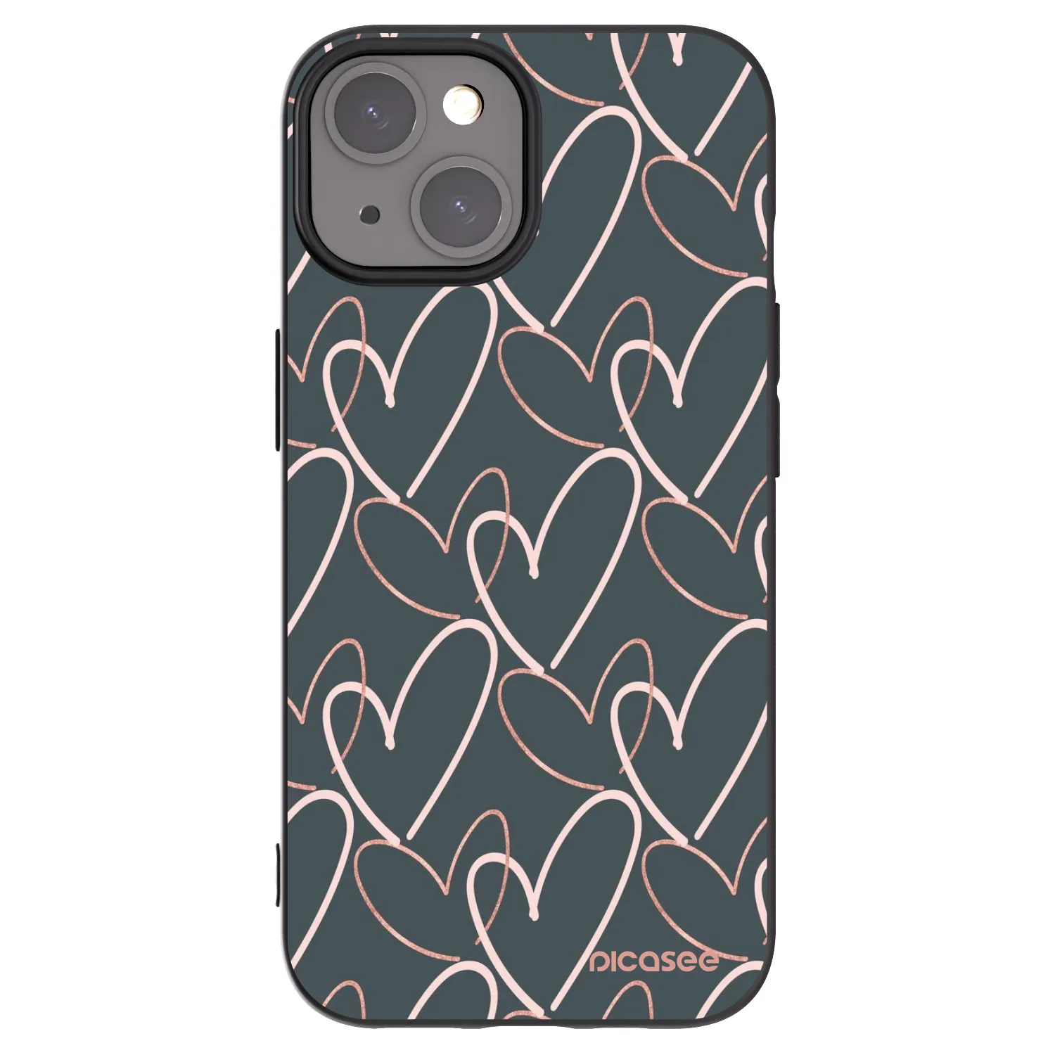 Picasee silikonowe czarne etui na Apple iPhone 15 - Lots of love