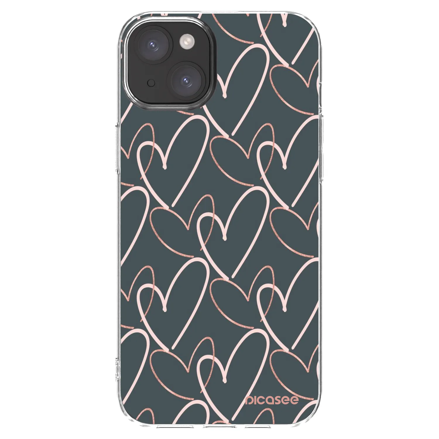 Picasee silikonowe przeźroczyste etui na Apple iPhone 15 Plus - Lots of love